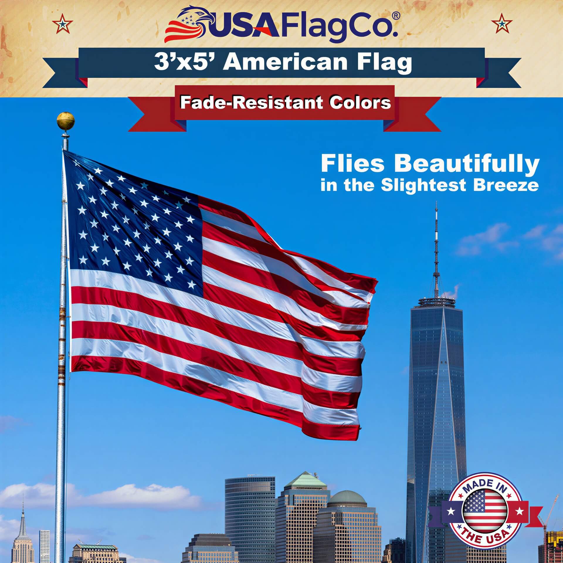 American Flag 3x5 Made in USA – Solar Shield Nylon - Image 9