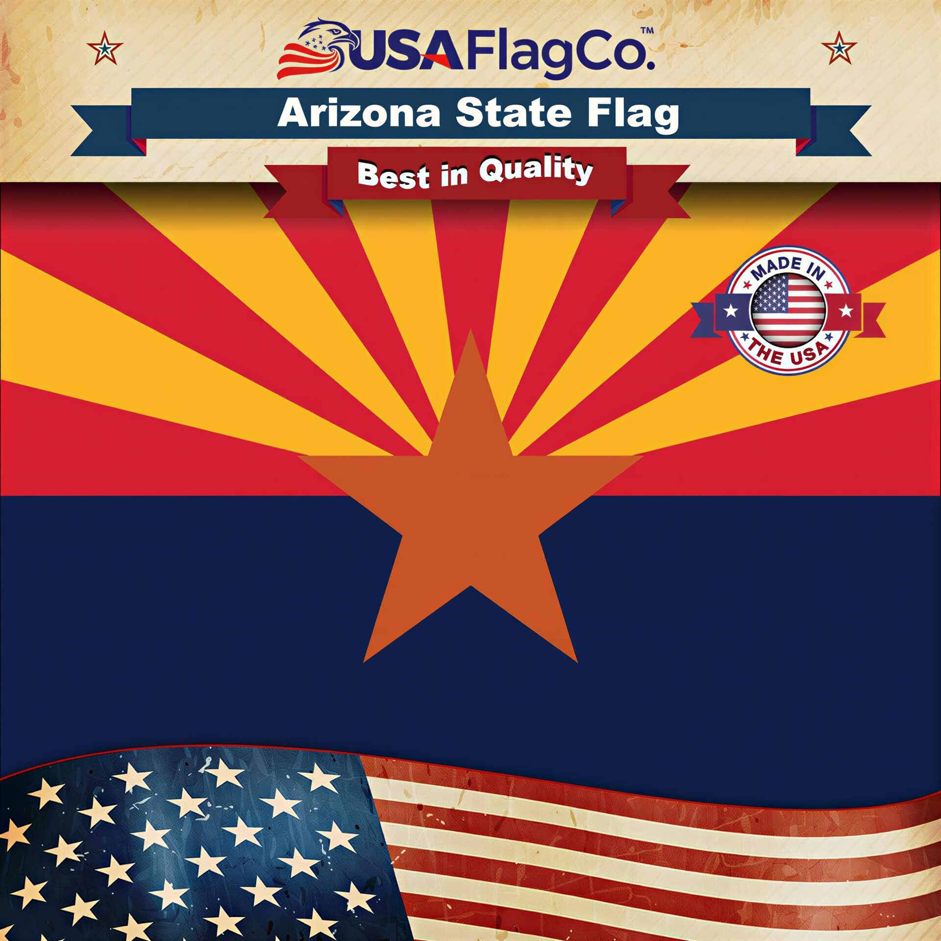 Arizona State Flag Made in USA – Heavy Duty Nylon