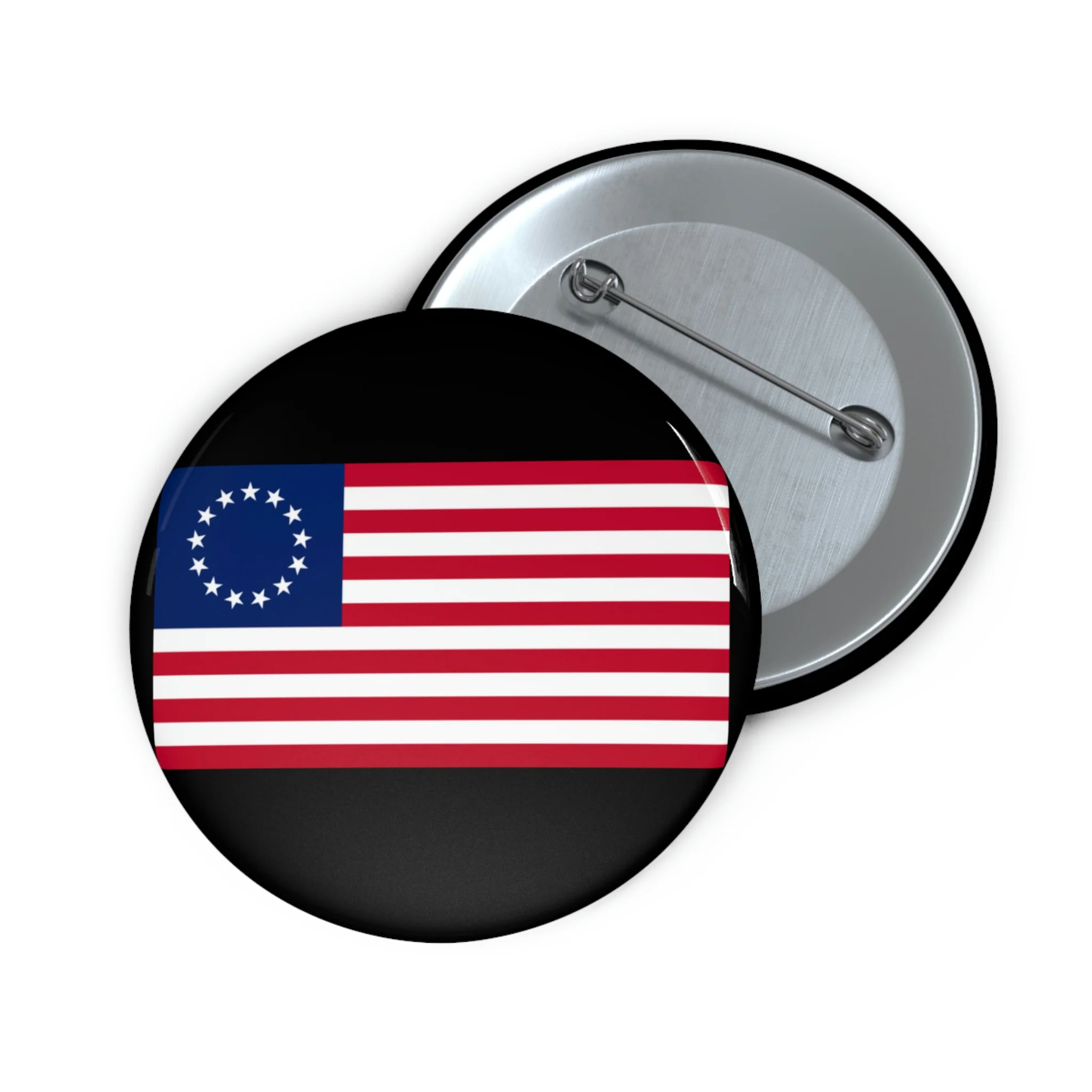 Betsy Ross Flag Custom Pin Buttons - Black - Image 5