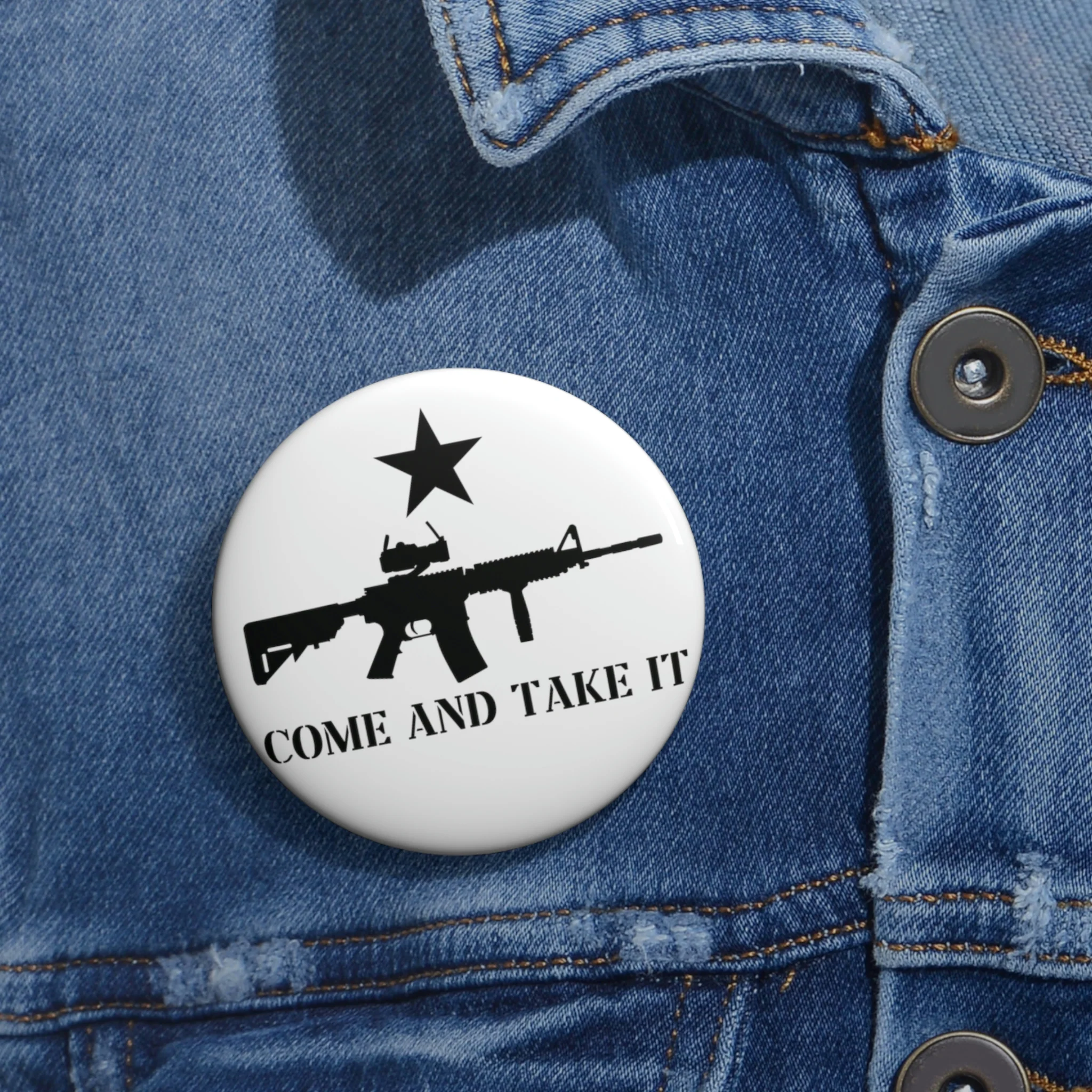 Come And Take It AR-15 Custom Pin Buttons - Image 2