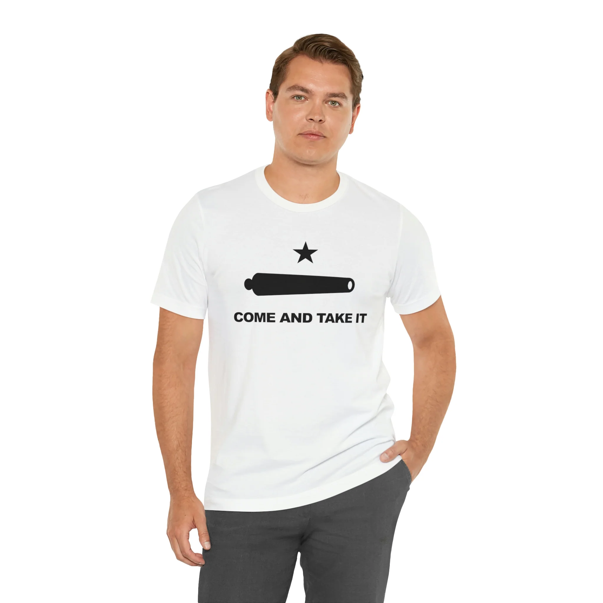 Come And Take It Flag T Shirt: Bella + Canvas 3001 - Image 5