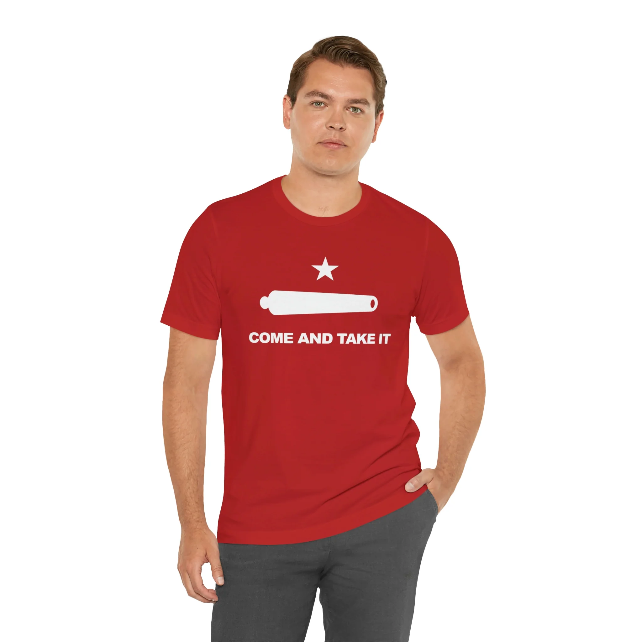 Come And Take It Flag T Shirt: Bella + Canvas 3001 - Image 89