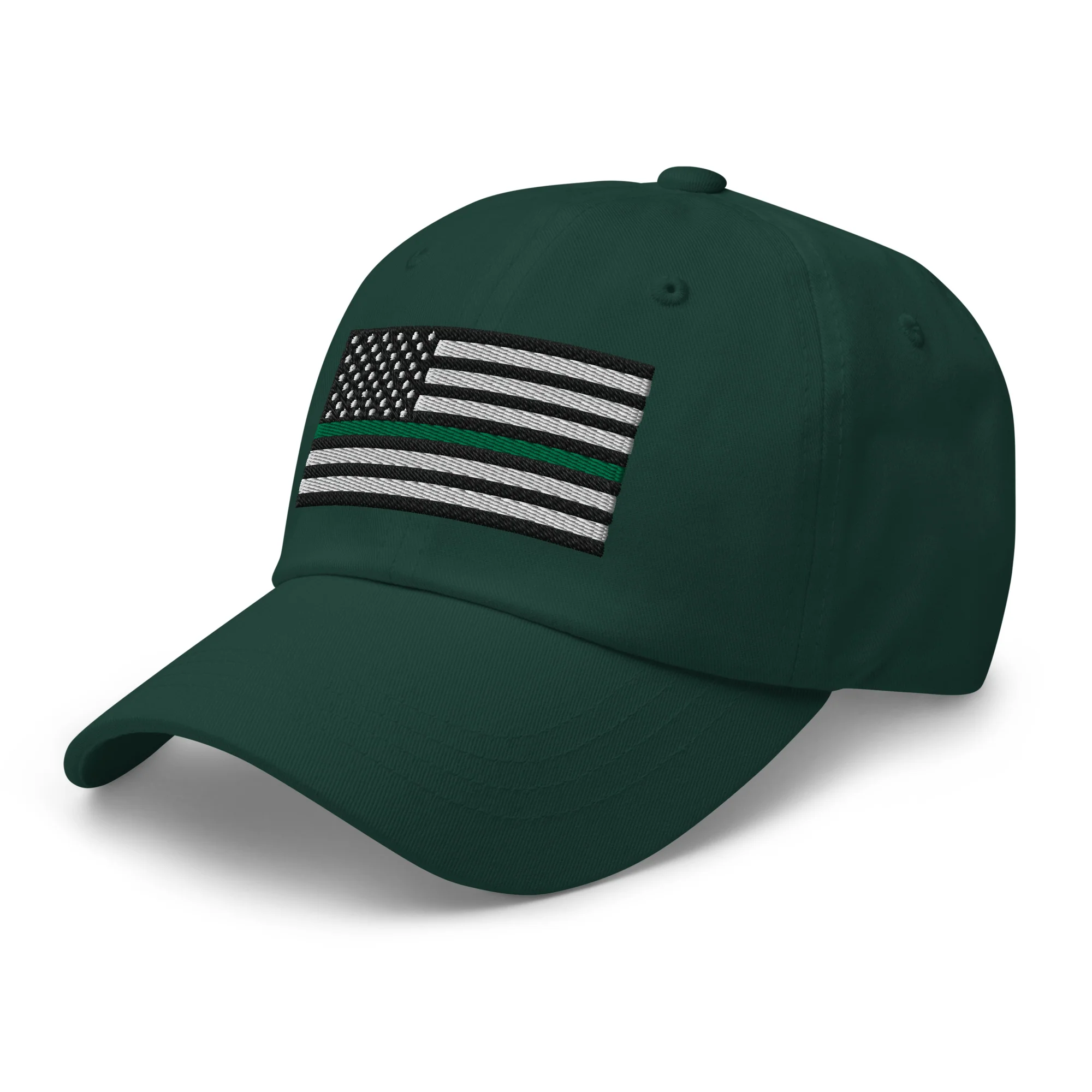 Dad Hat - Thin Green Line Flag (Embroidered Flag) - Image 34