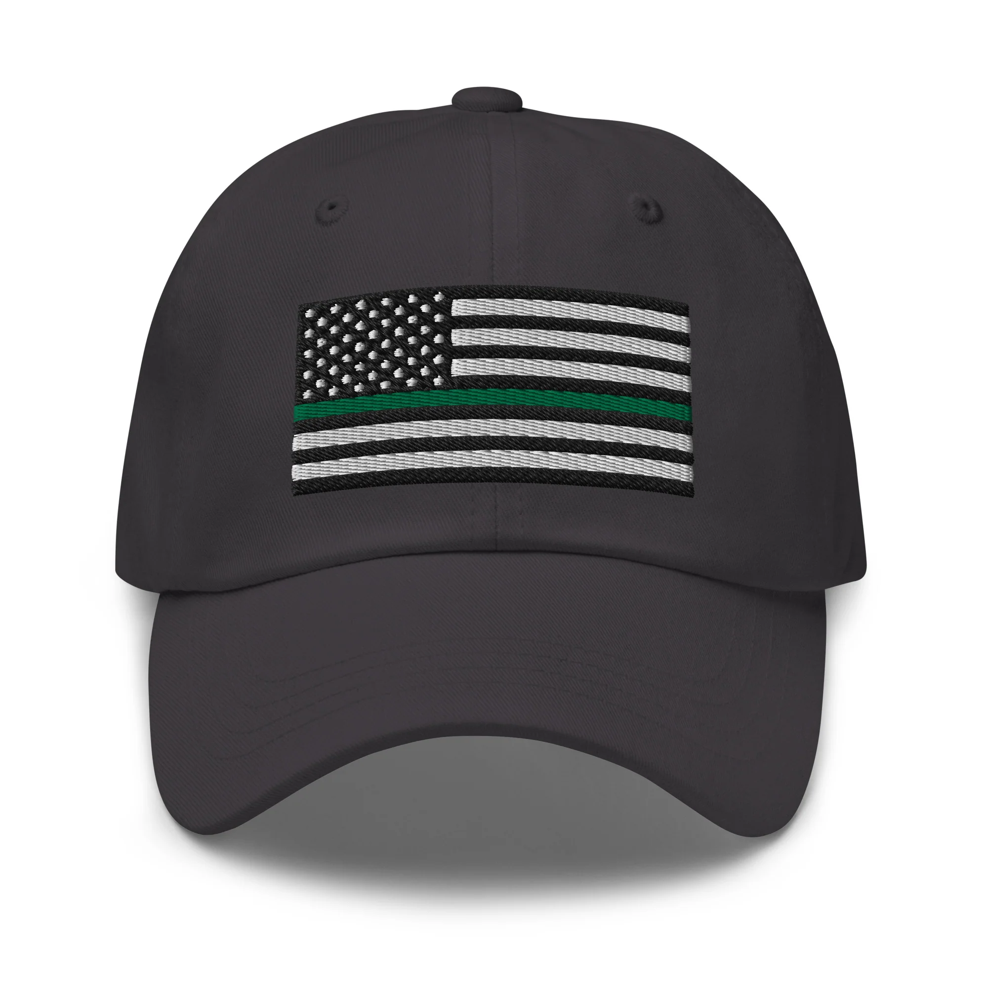 Dad Hat - Thin Green Line Flag (Embroidered Flag) - Image 36