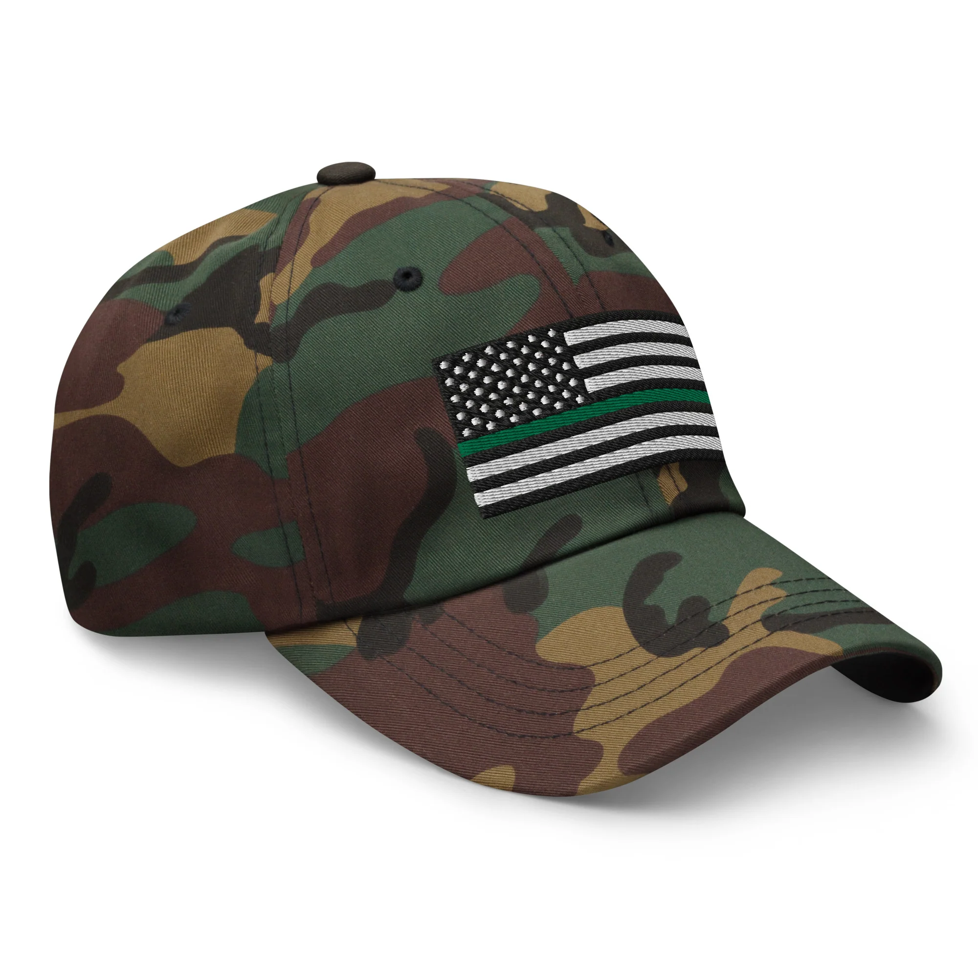 Dad Hat - Thin Green Line Flag (Embroidered Flag) - Image 41