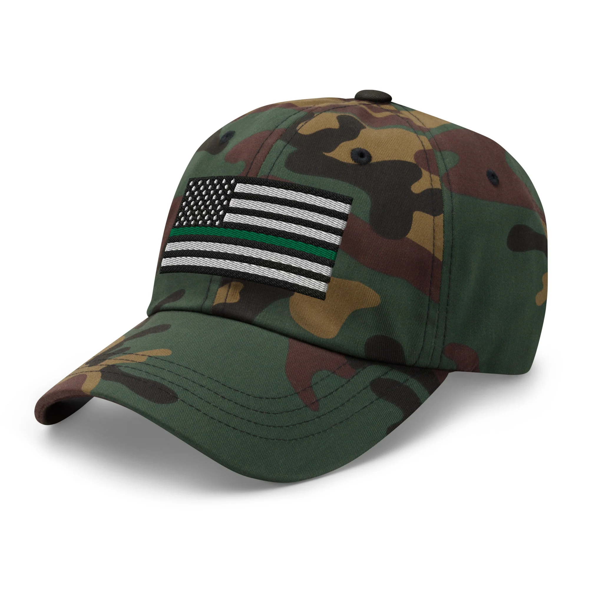 Dad Hat - Thin Green Line Flag (Embroidered Flag) - Image 42