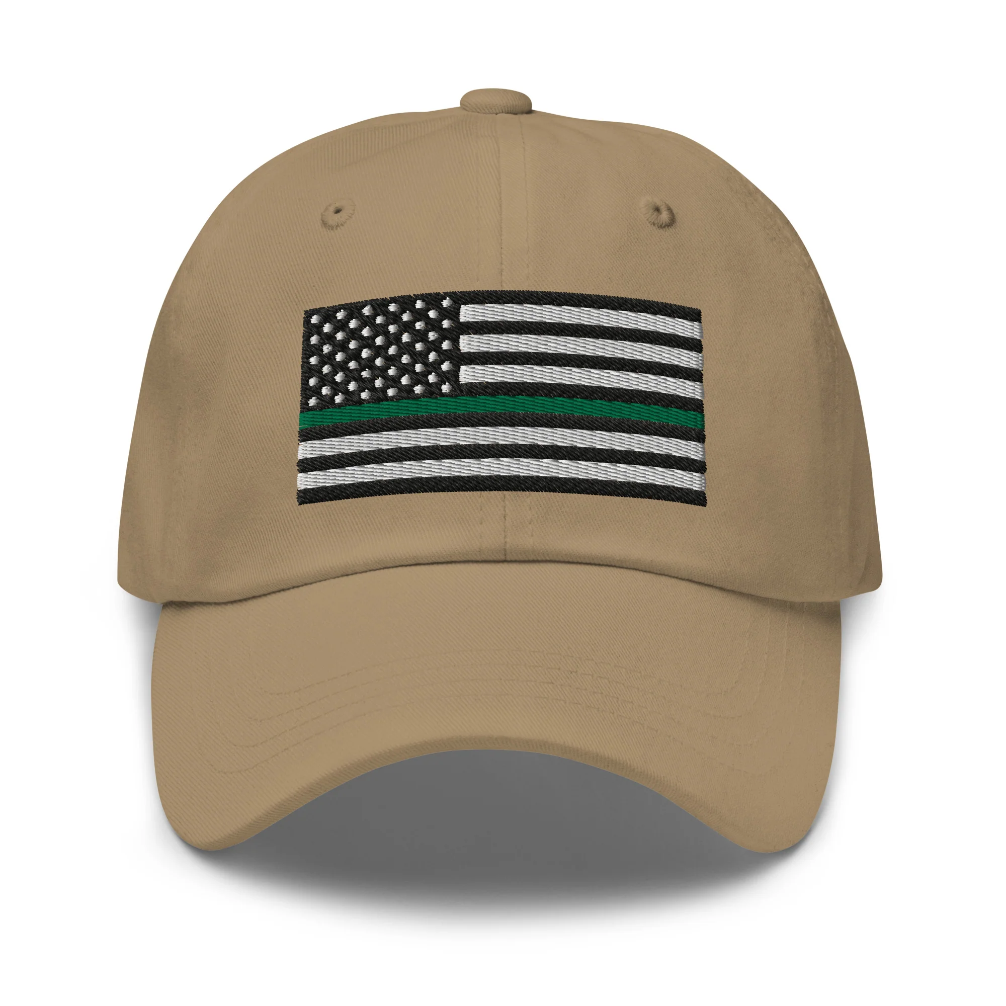 Dad Hat - Thin Green Line Flag (Embroidered Flag) - Image 44