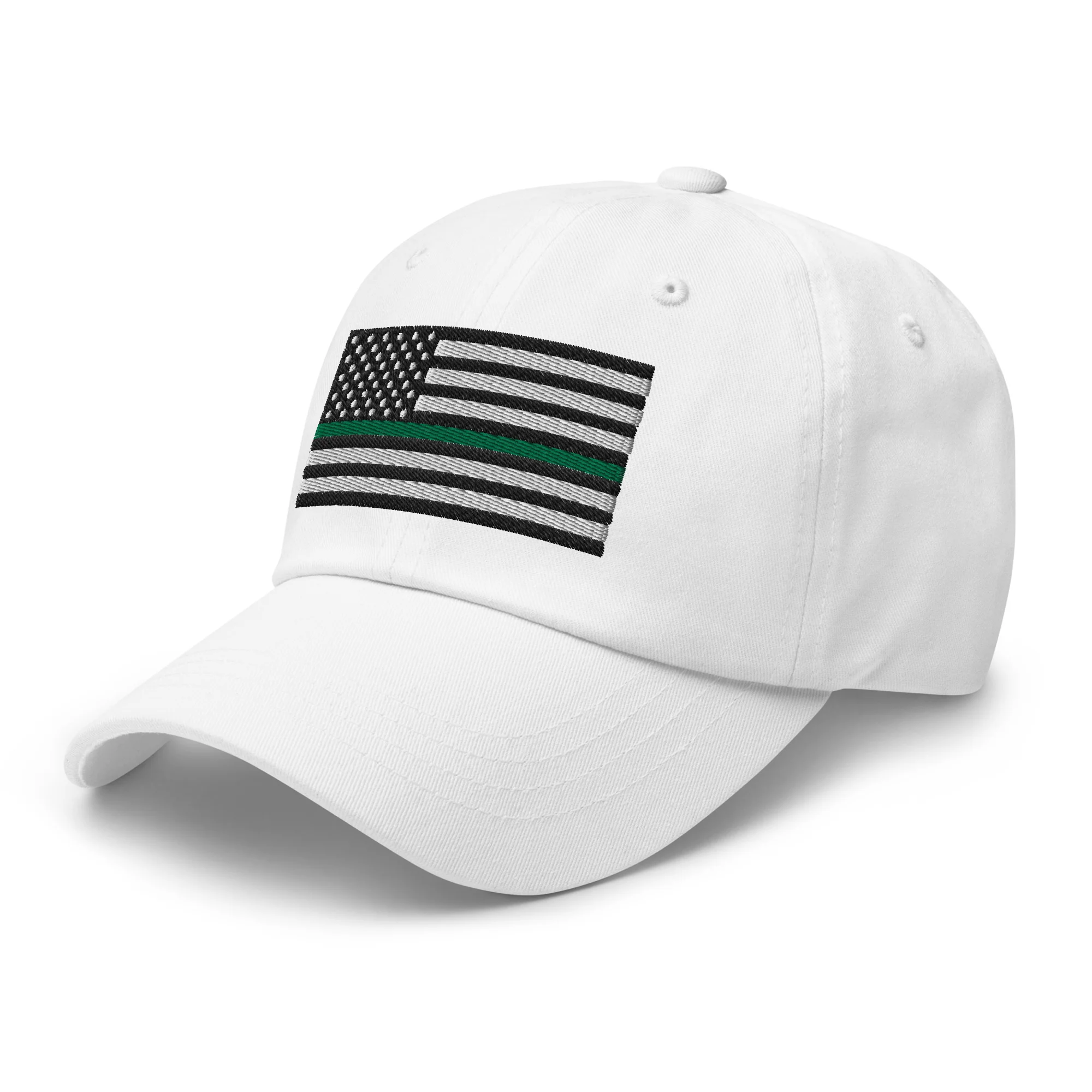 Dad Hat - Thin Green Line Flag (Embroidered Flag) - Image 62