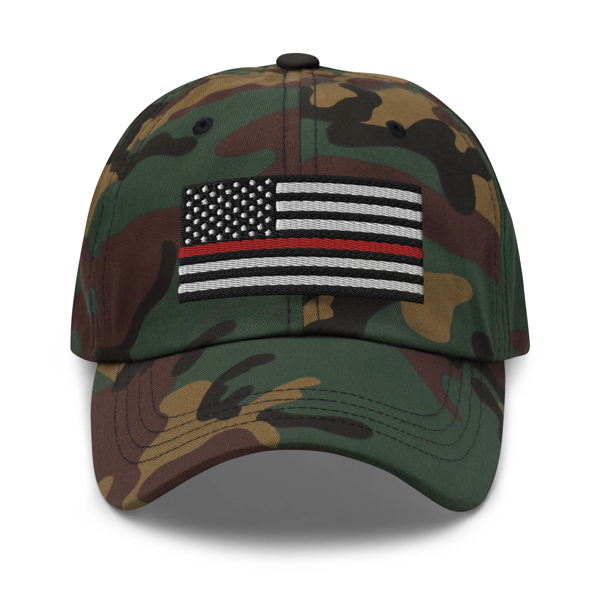 Dad Hat - Thin Red Line Flag (Embroidered Flag) - Image 39