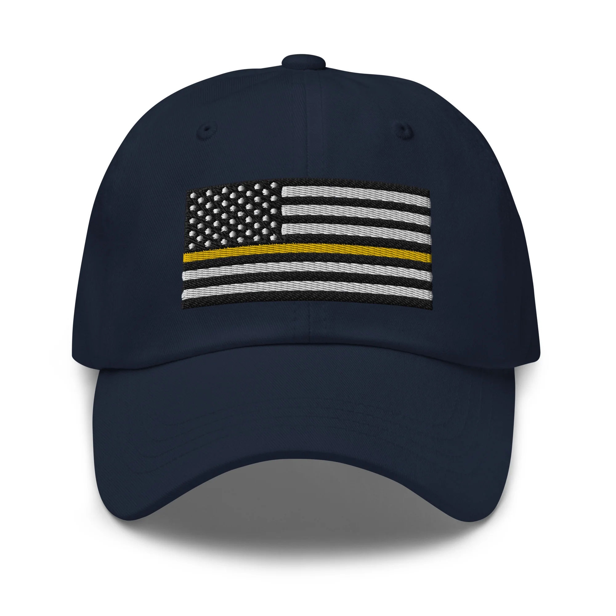 Dad Hat - Thin Yellow Line Flag (Embroidered Flag) - Image 22