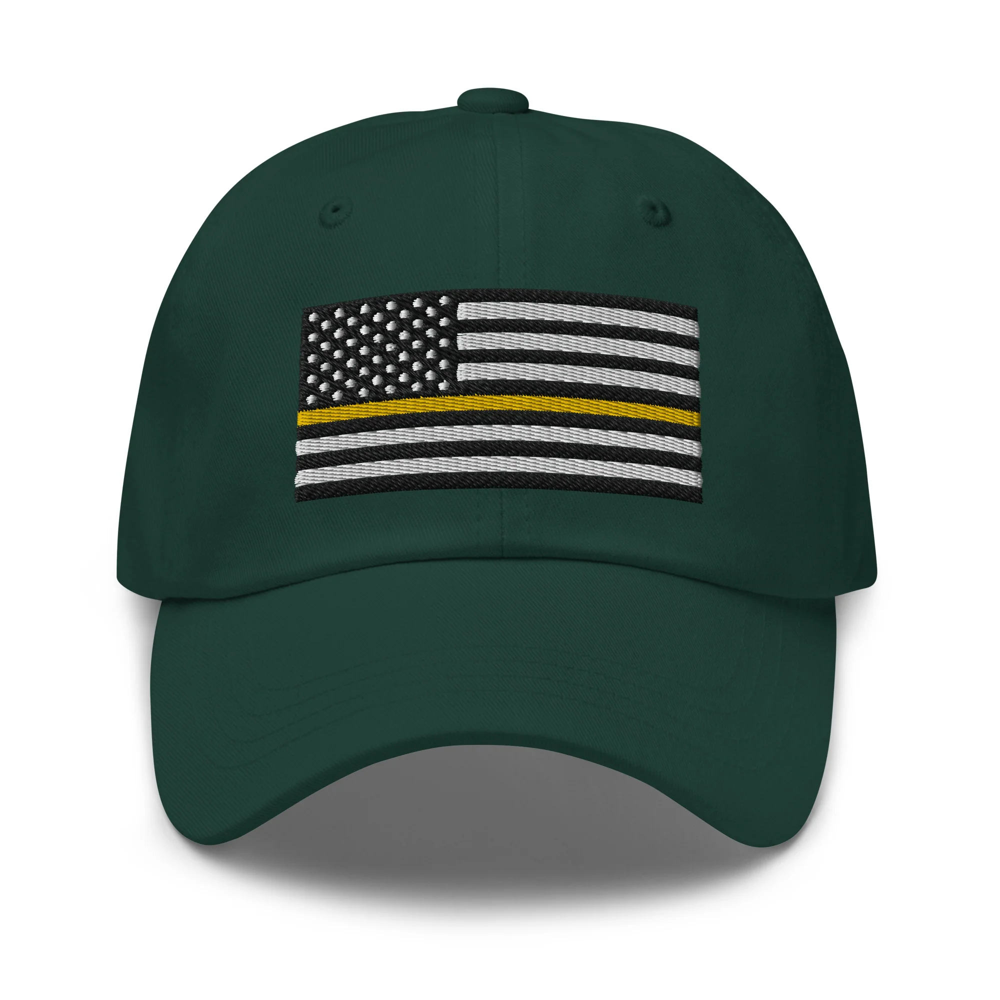 Dad Hat - Thin Yellow Line Flag (Embroidered Flag) - Image 28