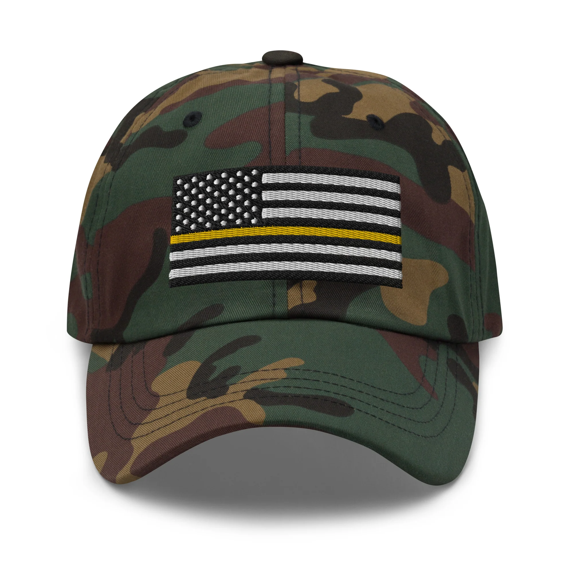 Dad Hat - Thin Yellow Line Flag (Embroidered Flag) - Image 34