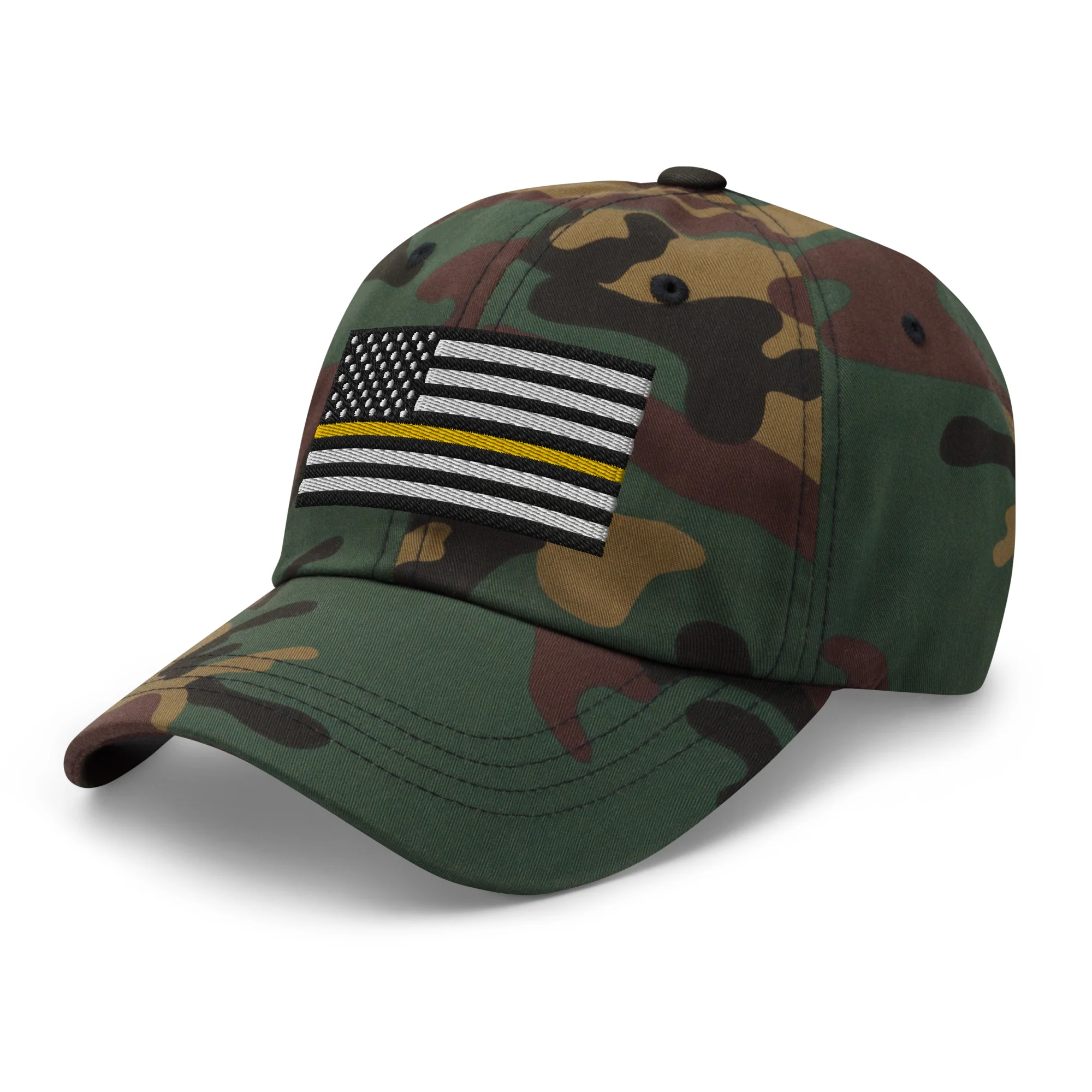 Dad Hat - Thin Yellow Line Flag (Embroidered Flag) - Image 36