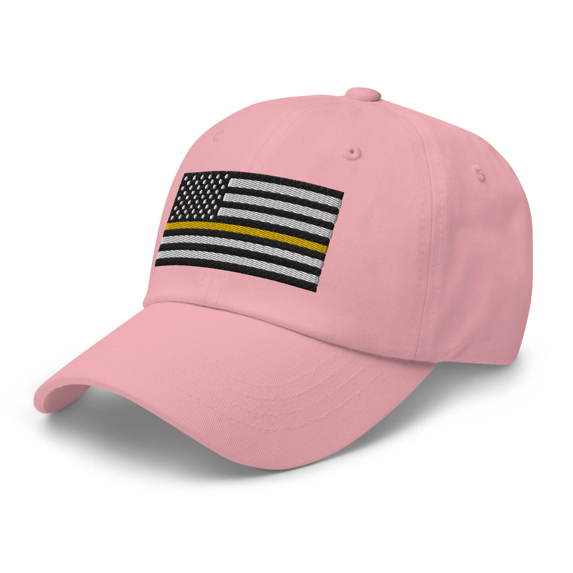 Dad Hat - Thin Yellow Line Flag (Embroidered Flag) - Image 45