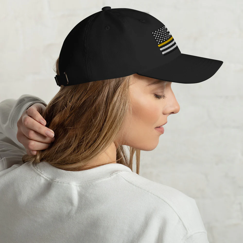 Dad Hat - Thin Yellow Line Flag (Embroidered Flag) - Image 5