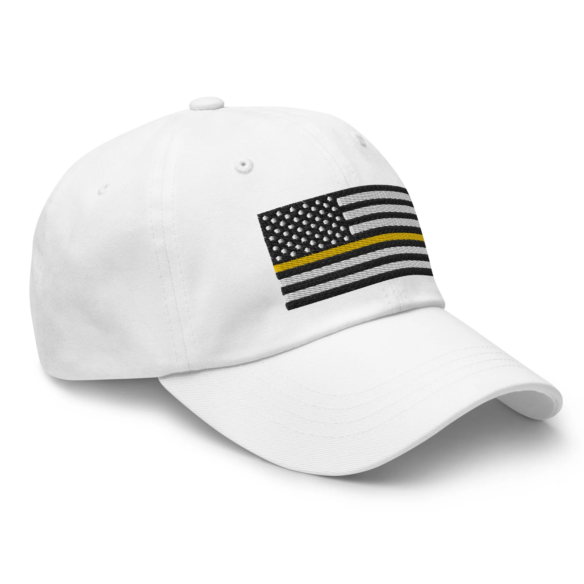 Dad Hat - Thin Yellow Line Flag (Embroidered Flag) - Image 50