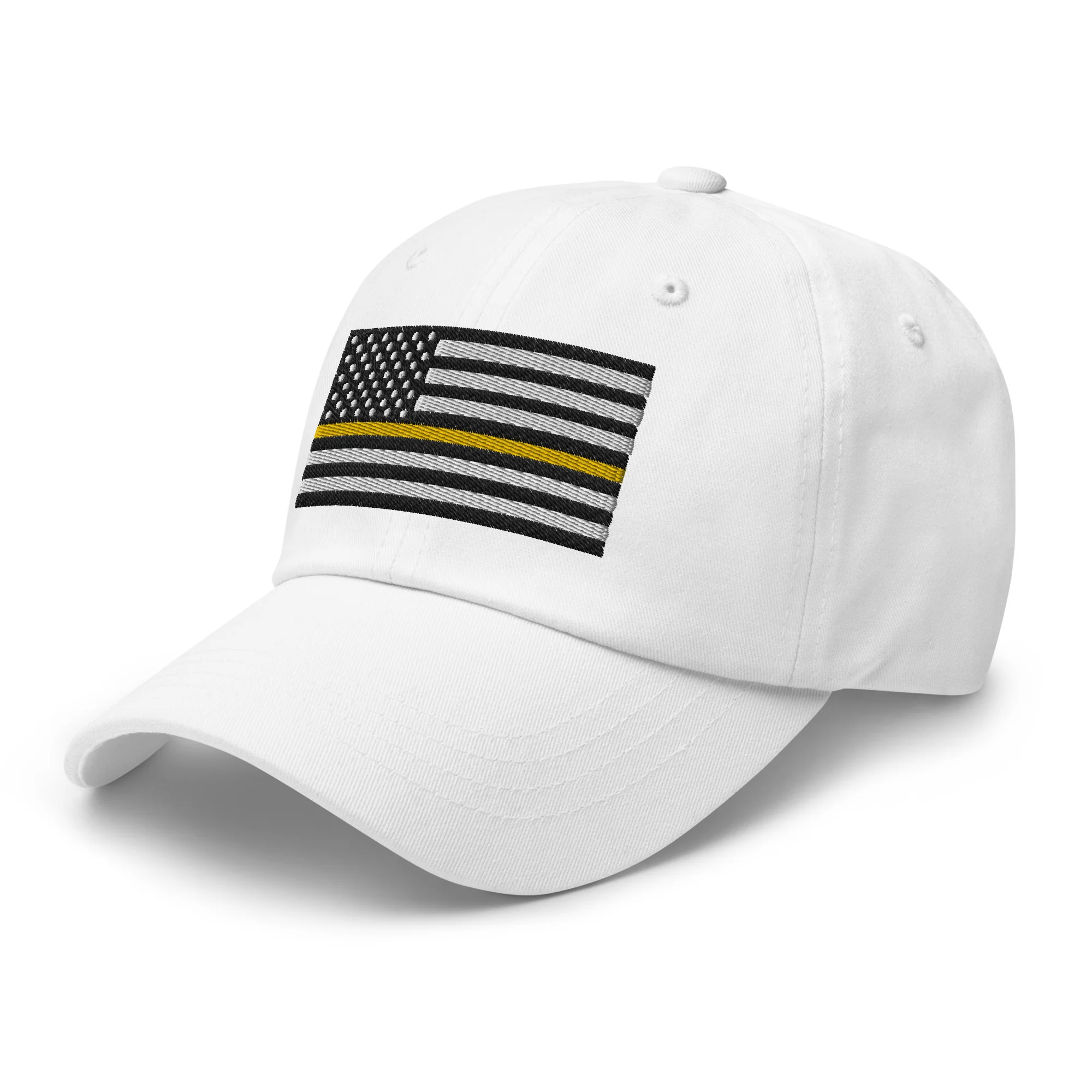Dad Hat - Thin Yellow Line Flag (Embroidered Flag) - Image 51
