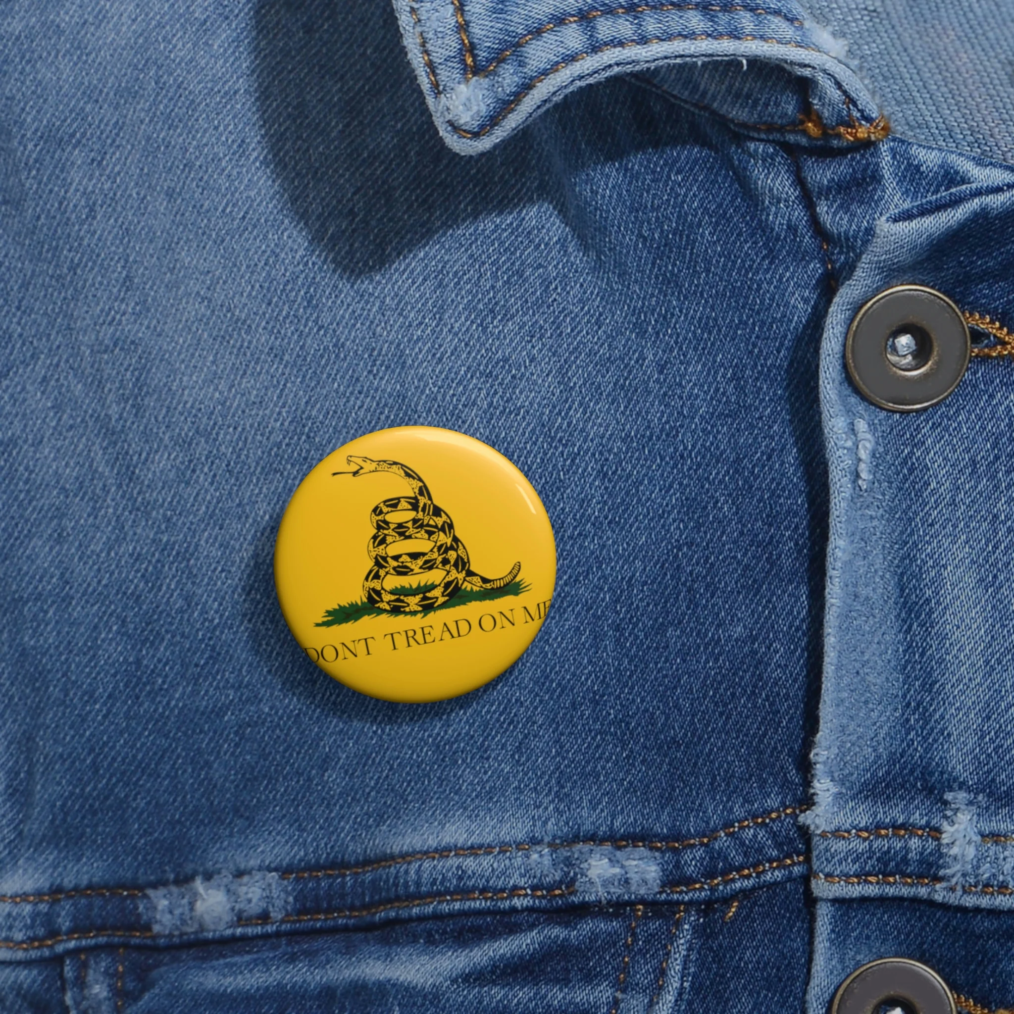 Don't Tread On Me Flag Punisher Skull Custom Pin Buttons - Image 4