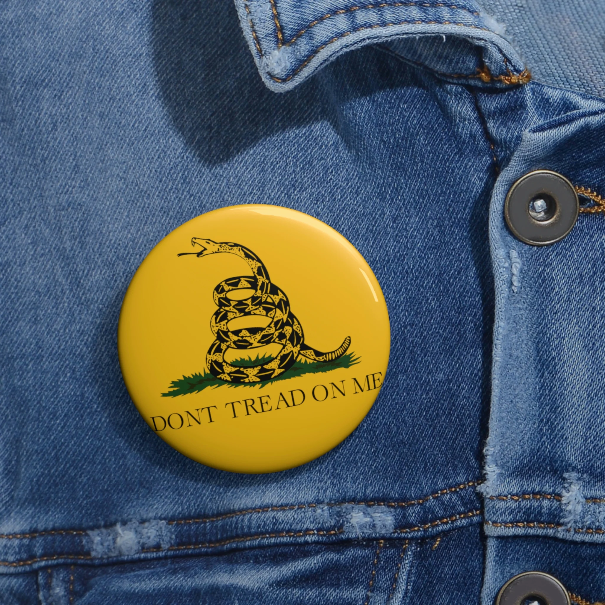 Don't Tread On Me Flag Punisher Skull Custom Pin Buttons - Image 6