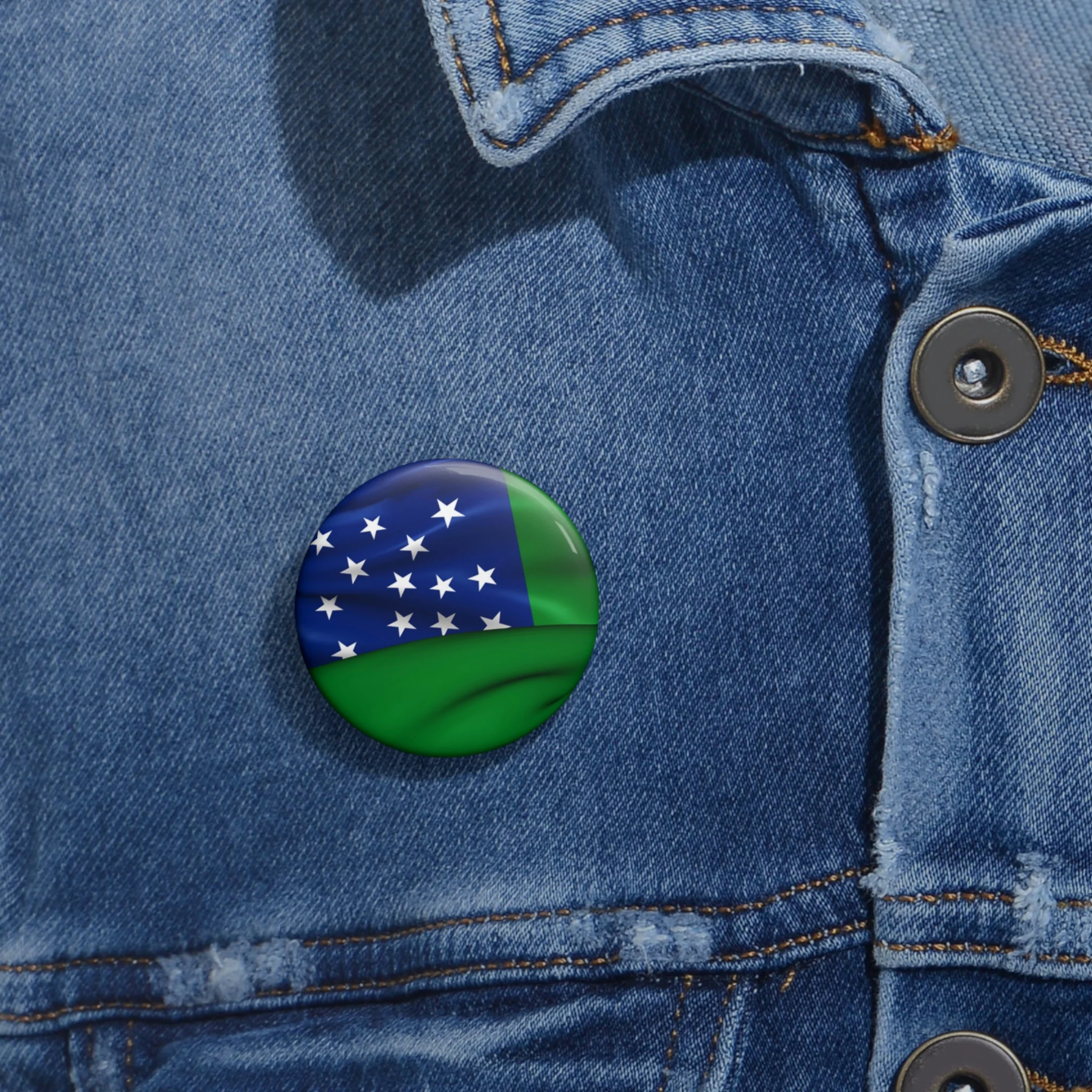 Green Mountain Boys Flag Custom Pin Buttons - Image 4