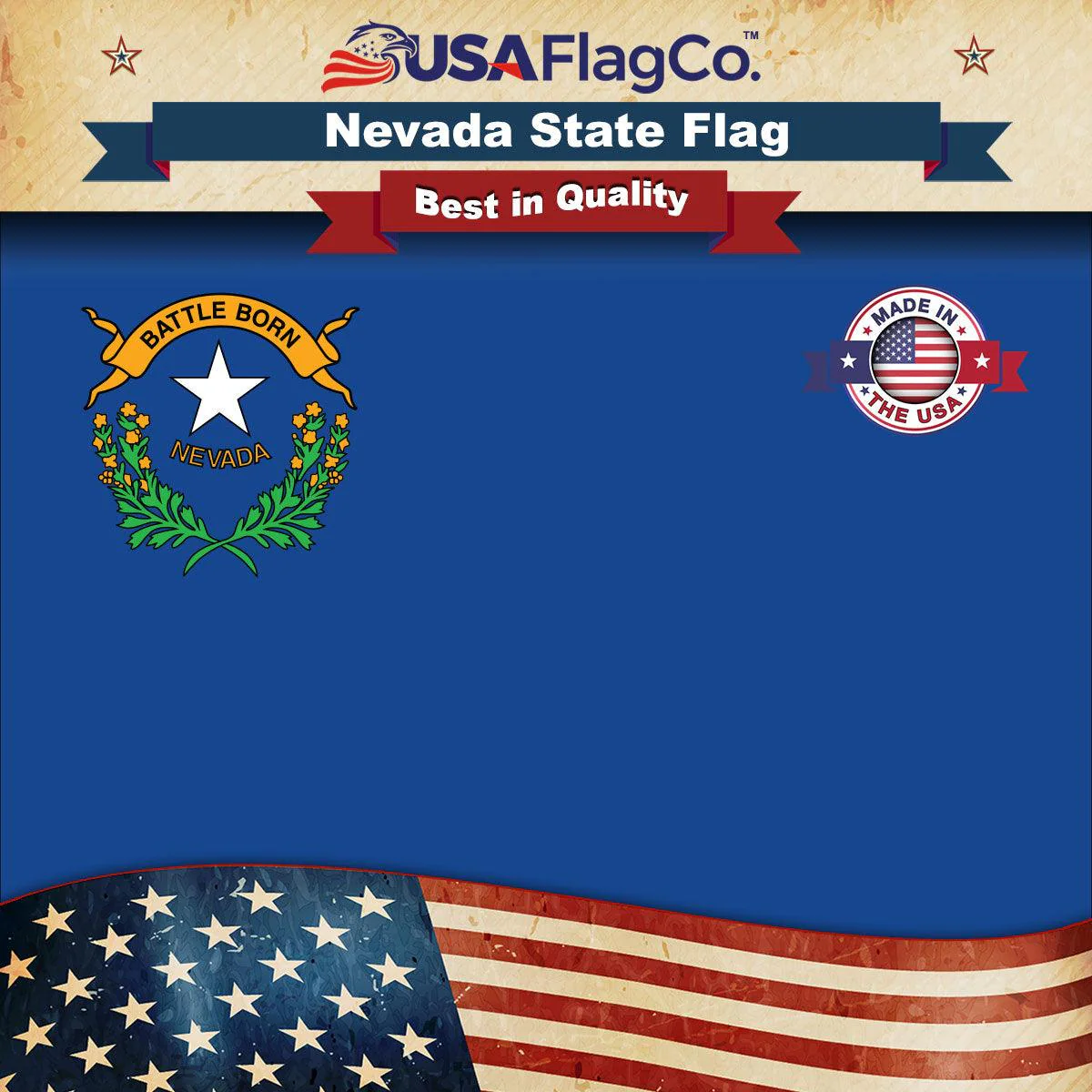 Nevada State Flag Made in USA – Heavy Duty Nylon