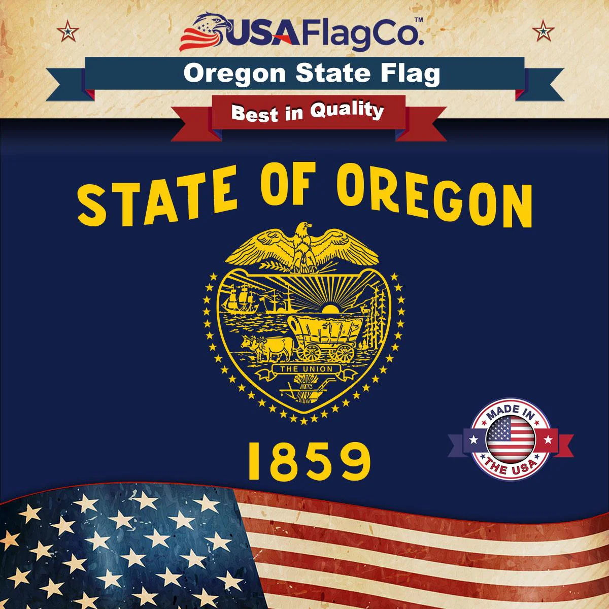 Oregon State Flag Made in USA – Authentic Double-Sided Design