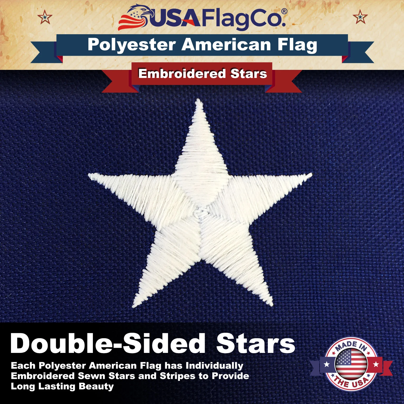 Polyester American Flag 4x6 ft Made in USA – Heavy Duty 2-Ply - Image 7