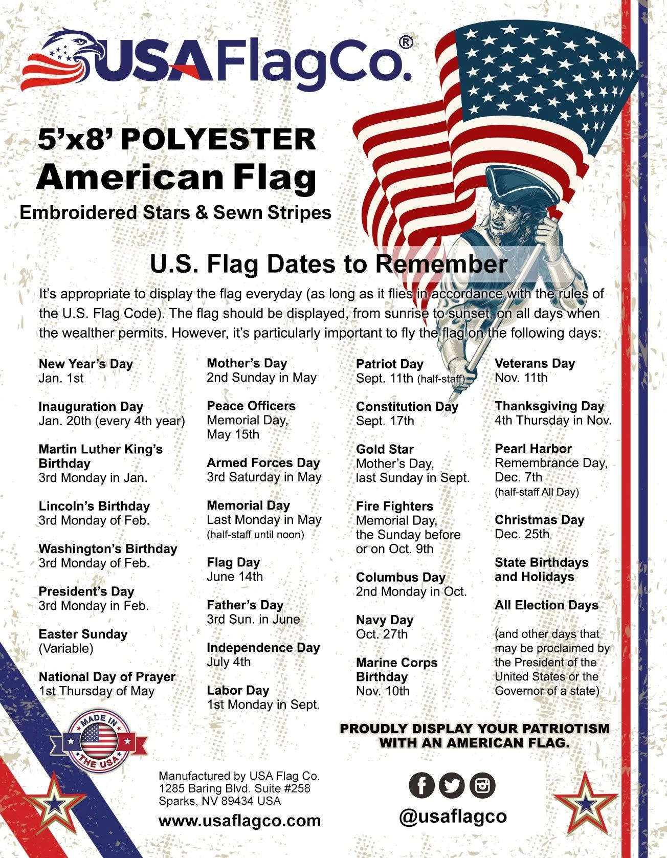 Polyester American Flag 5x8 ft Made in USA – Heavy Duty 2-Ply - Image 9