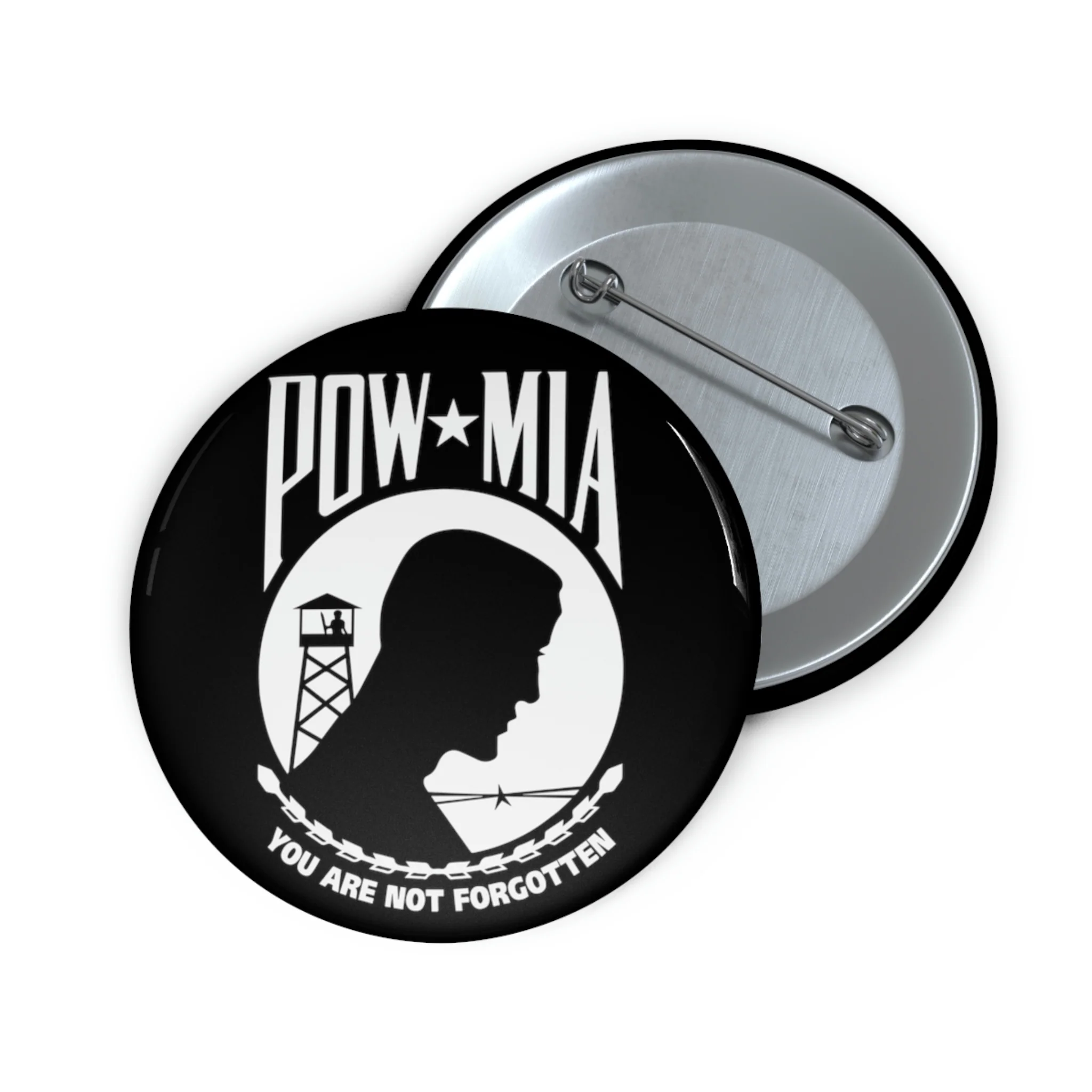 POW-MIA Flag Custom Pin Buttons - Image 3