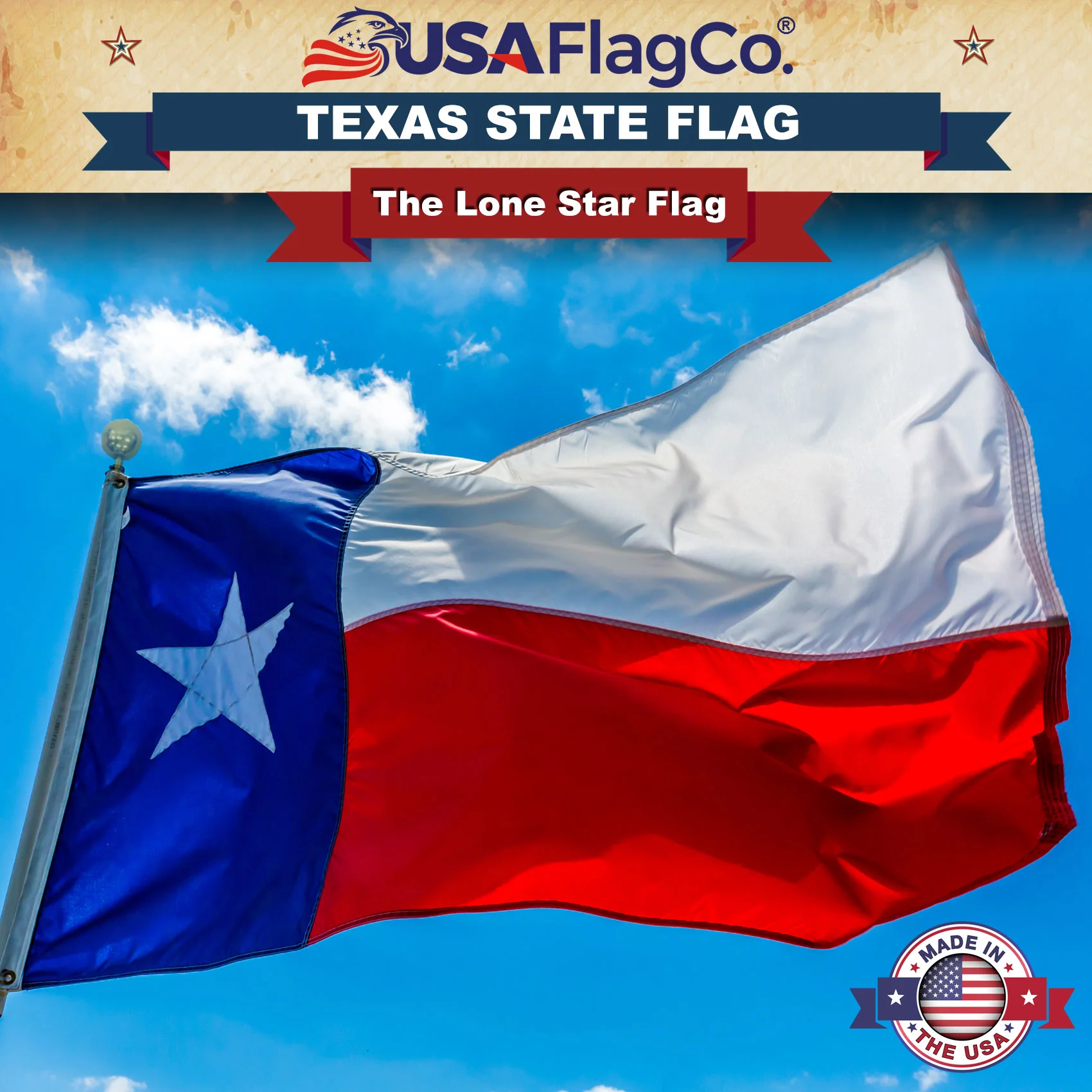 Texas State Flag Made in USA – Lone Star Nylon or Polyester - Image 6