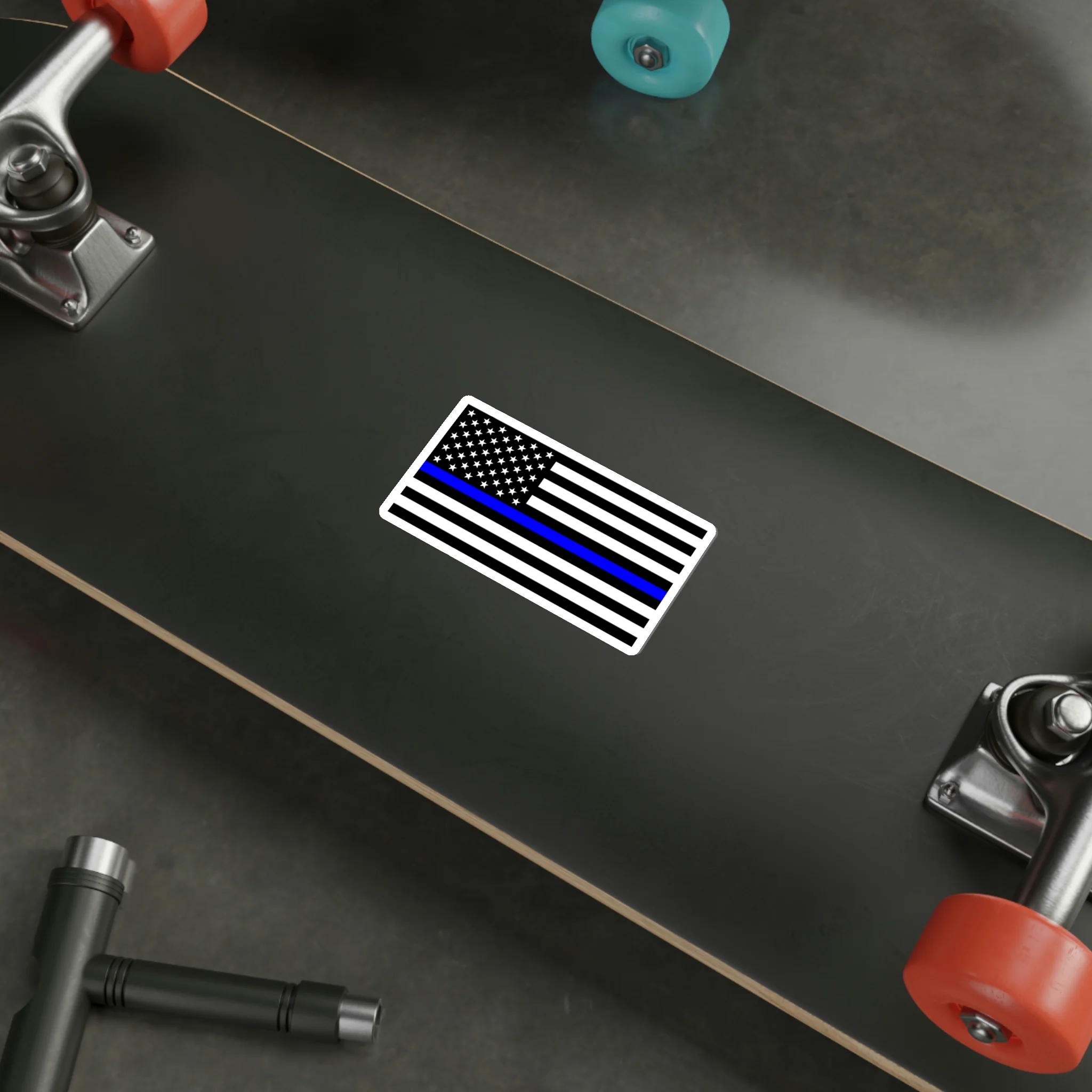 Thin Blue Line Flag Decal (indoor and outdoor use) - Image 14