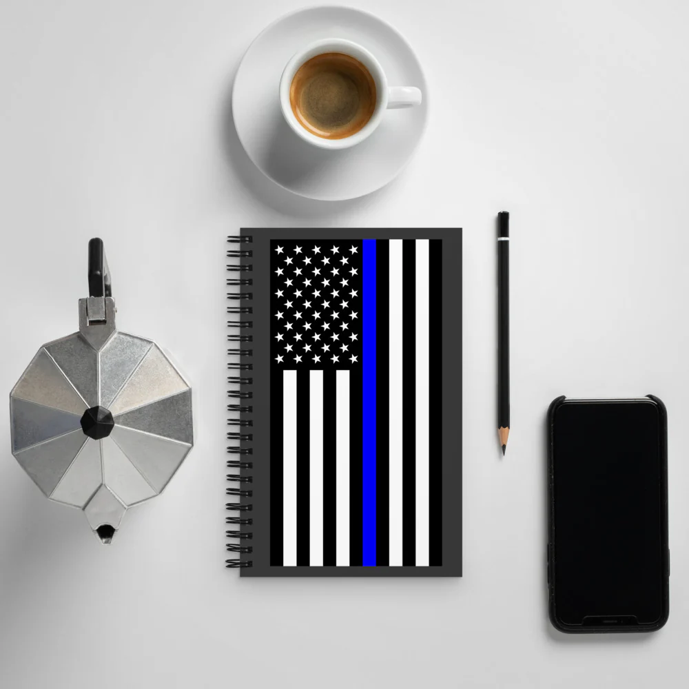 Thin Blue Line Flag Spiral Notebook - Image 2