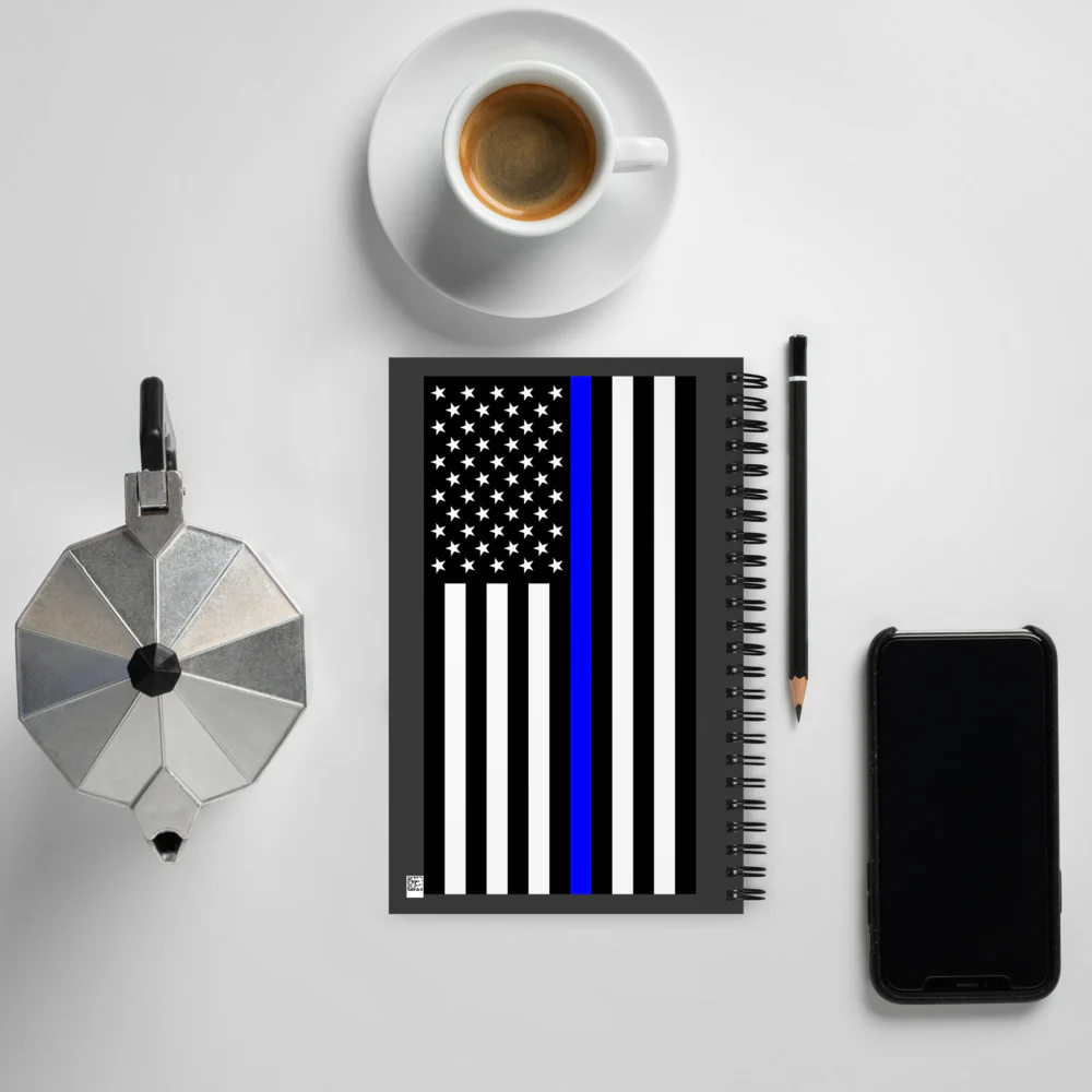 Thin Blue Line Flag Spiral Notebook - Image 4
