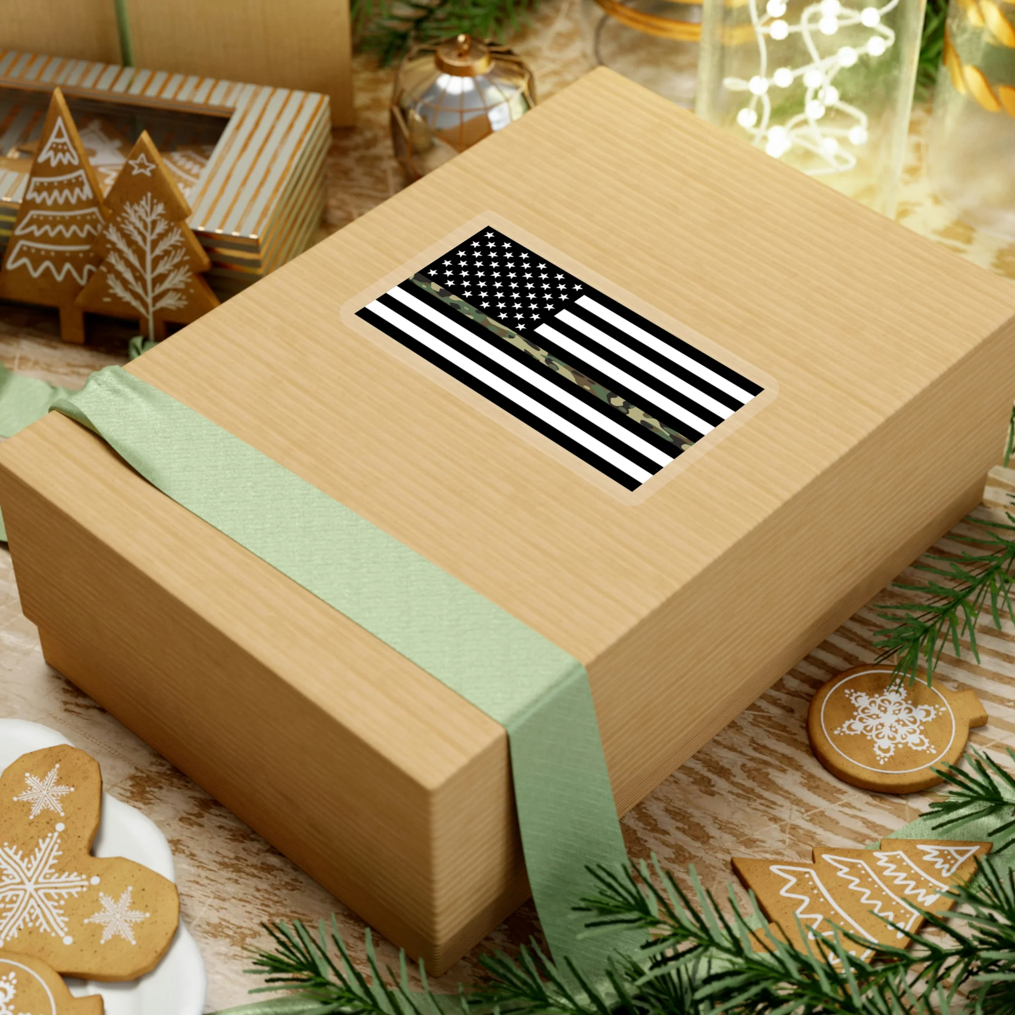 Thin Camo Line Flag Sticker - Image 14