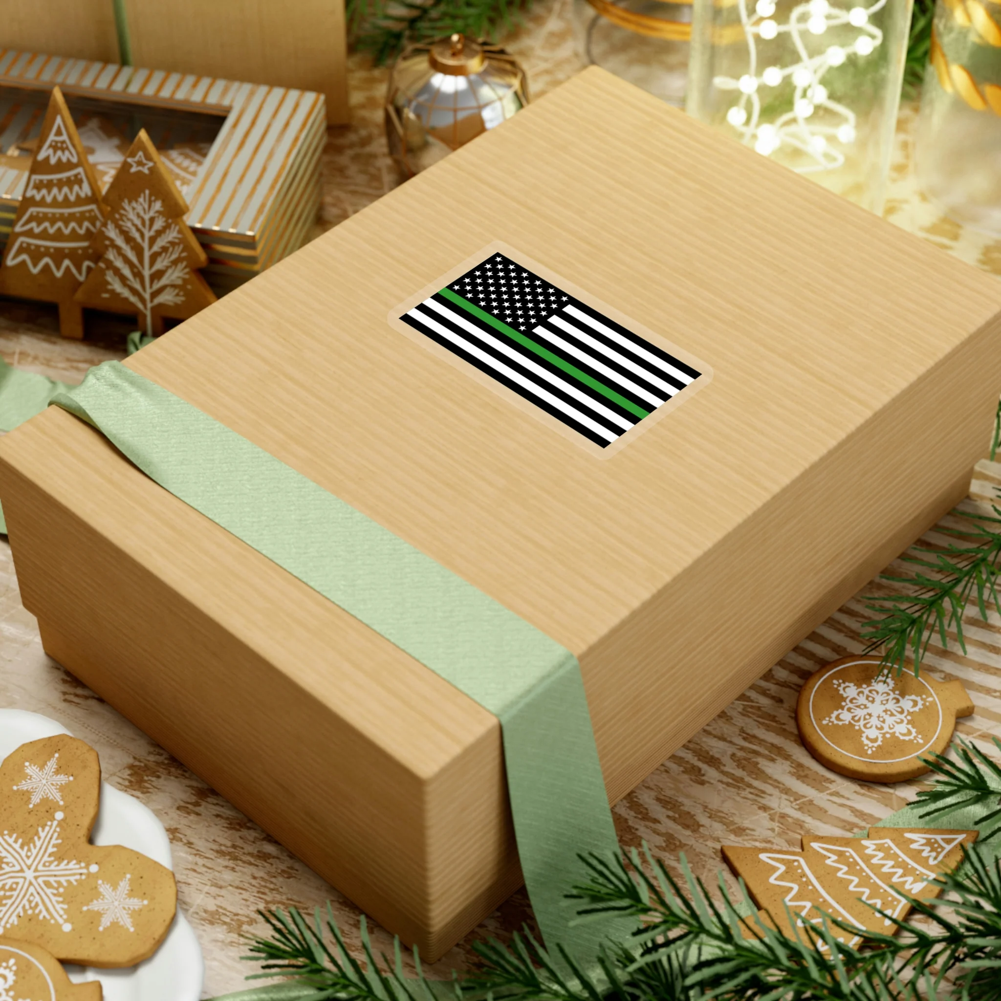 Thin Green Line Flag Sticker - Image 9