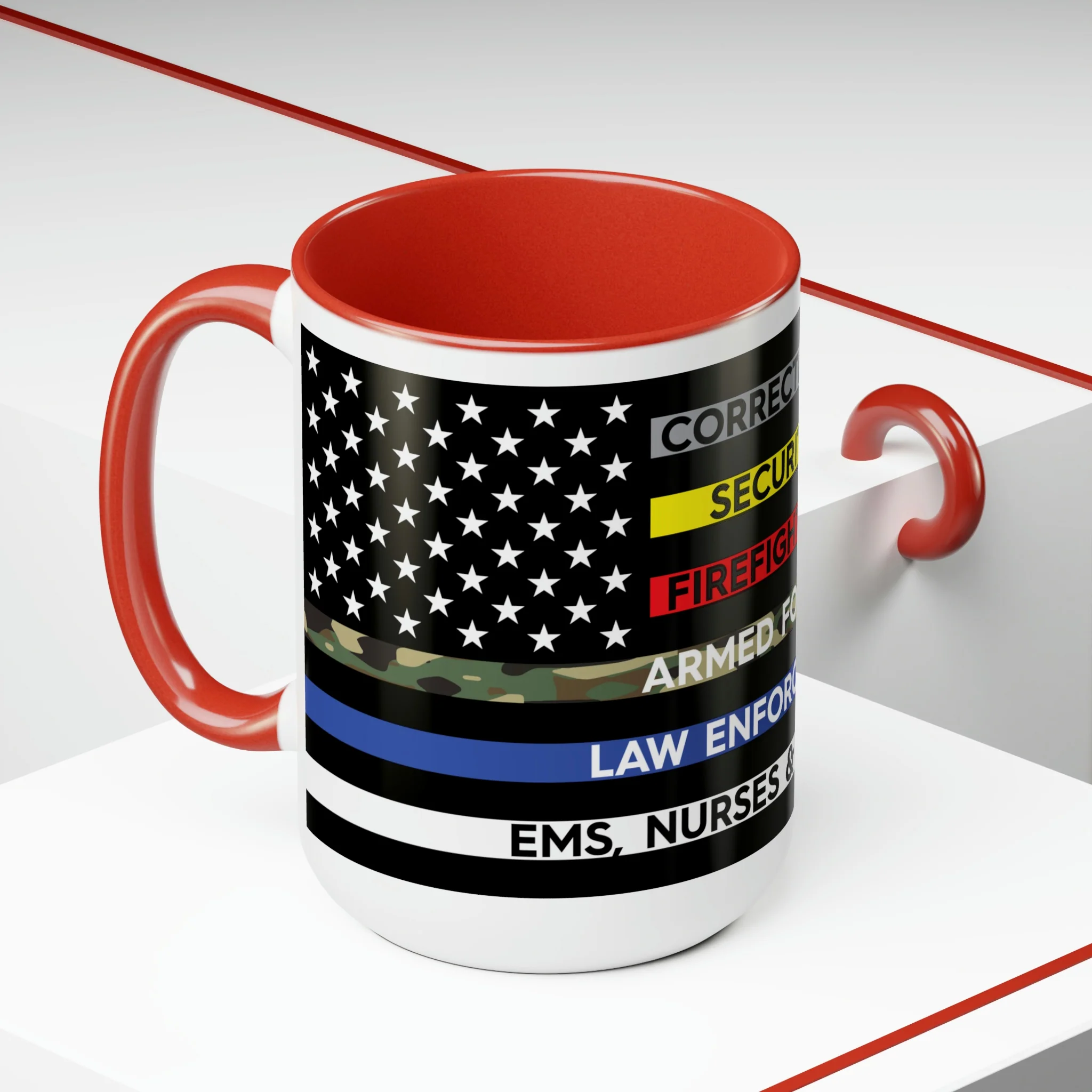 Thin Line USA Flag™ Coffee Mugs, 15oz - Image 25