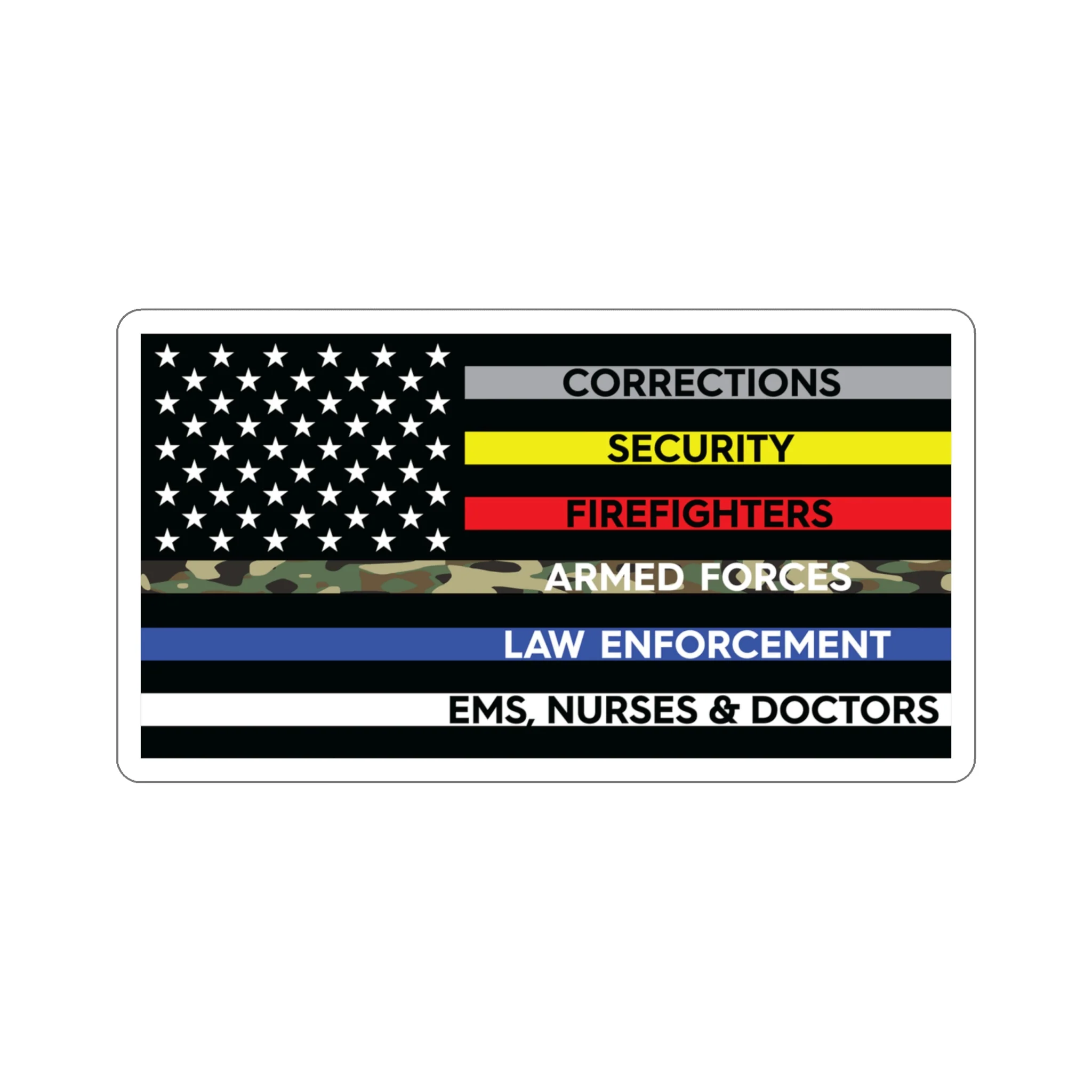 Thin Line USA Flag™ Sticker - Image 15