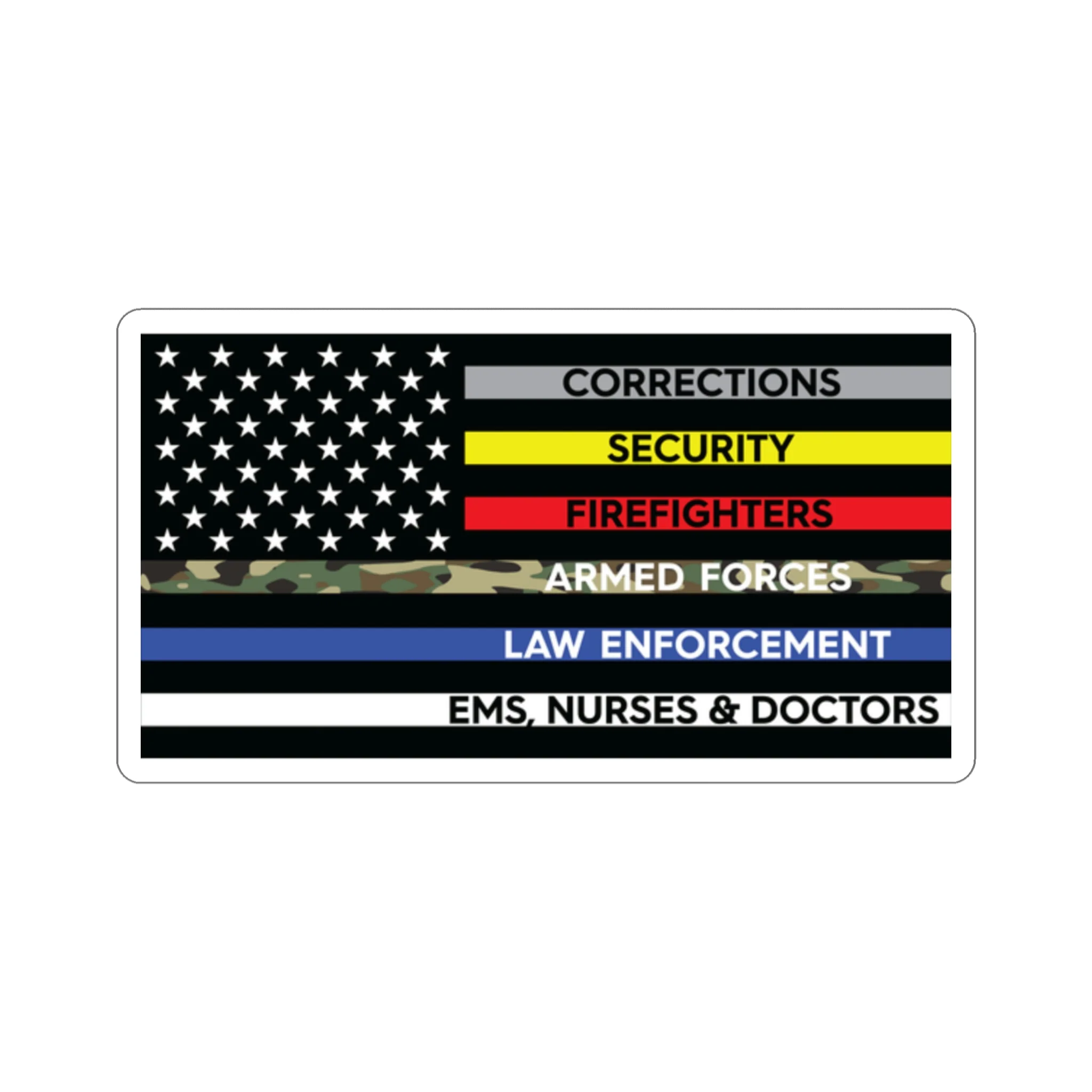 Thin Line USA Flag™ Sticker - Image 4