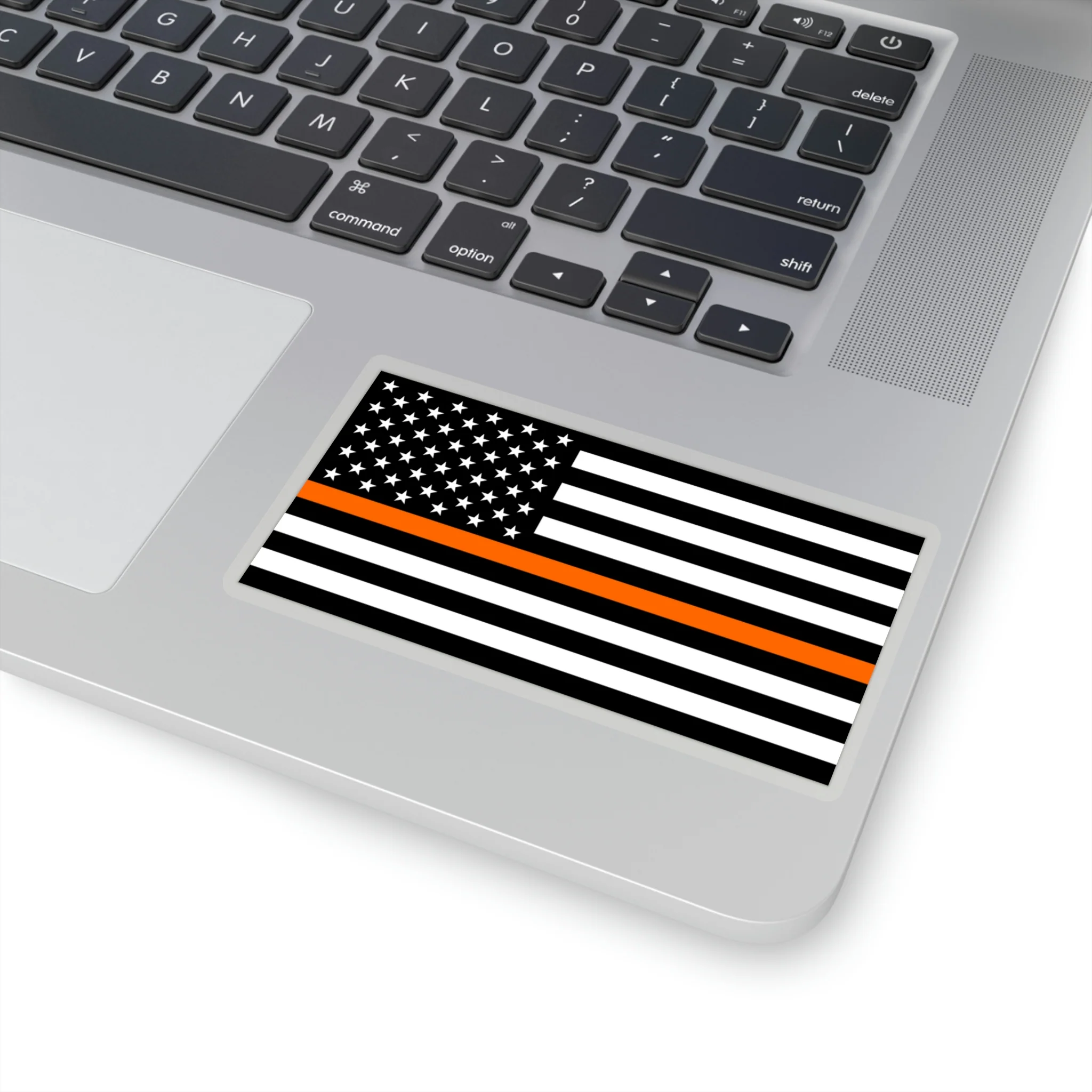 Thin Orange Line Flag Sticker - Image 13