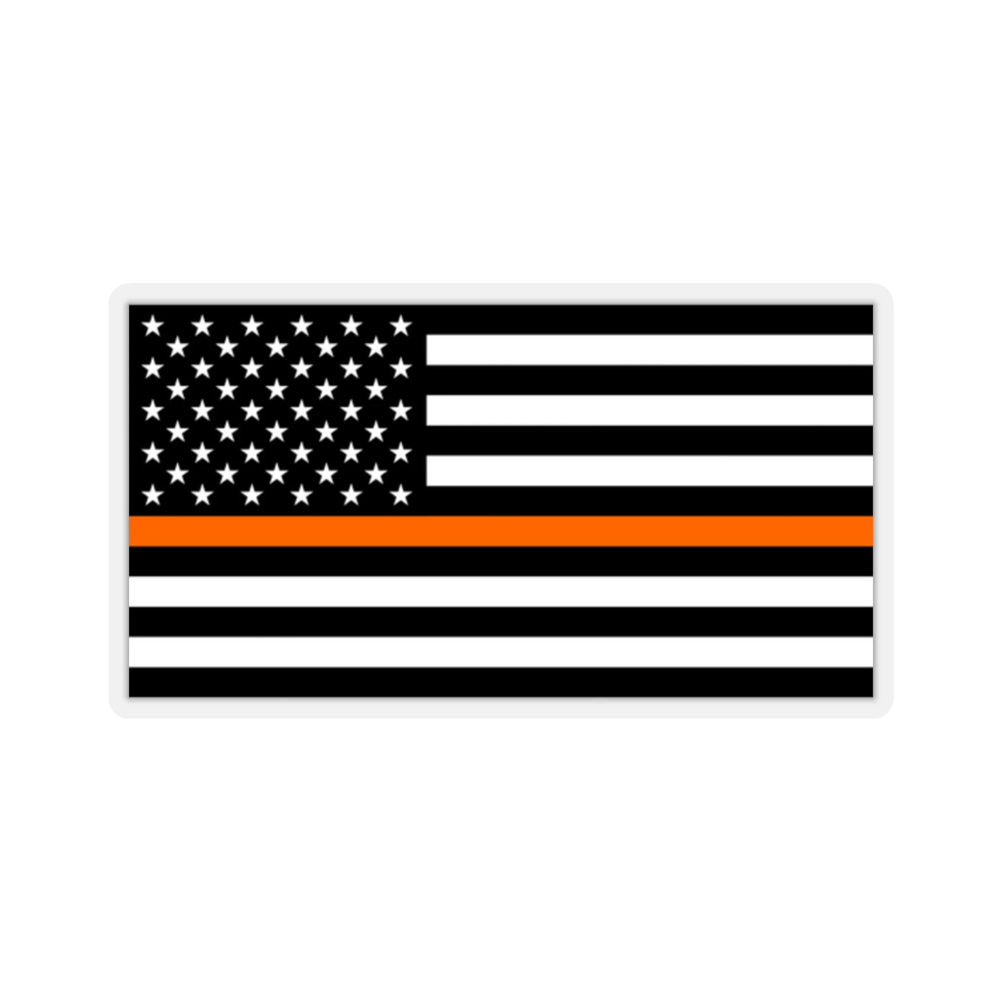 Thin Orange Line Flag Sticker - Image 2