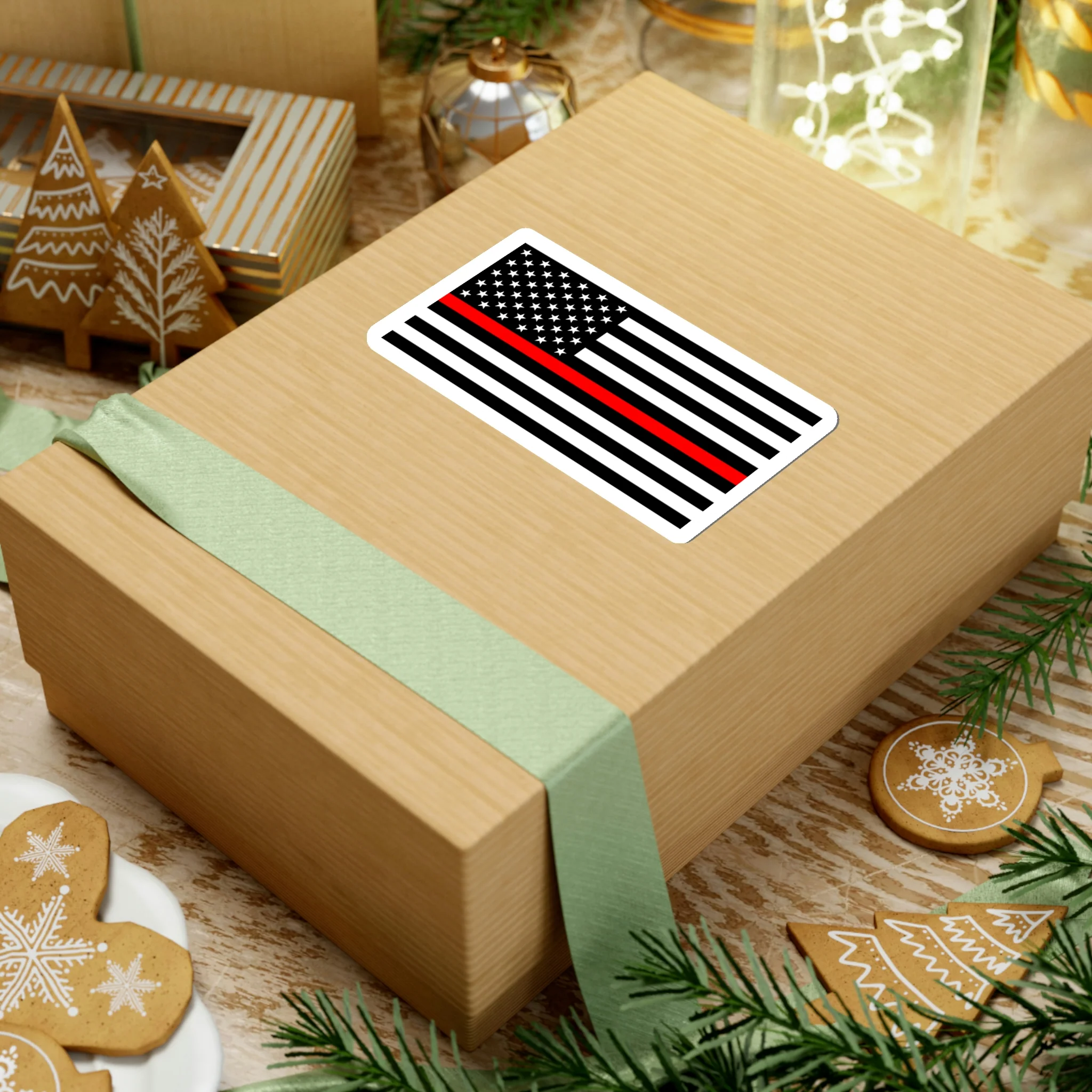 Thin Red Line Flag Sticker - Image 17
