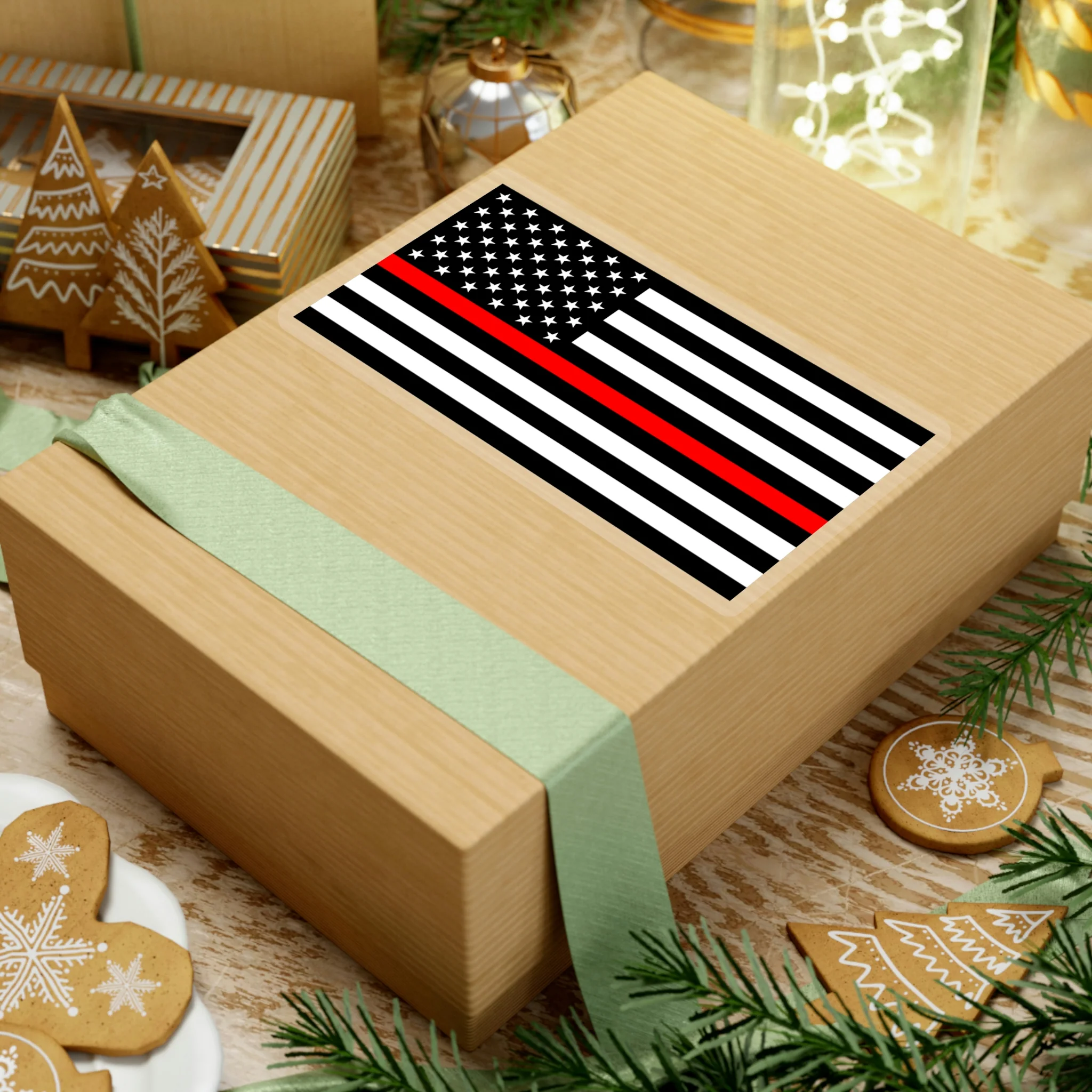 Thin Red Line Flag Sticker - Image 19