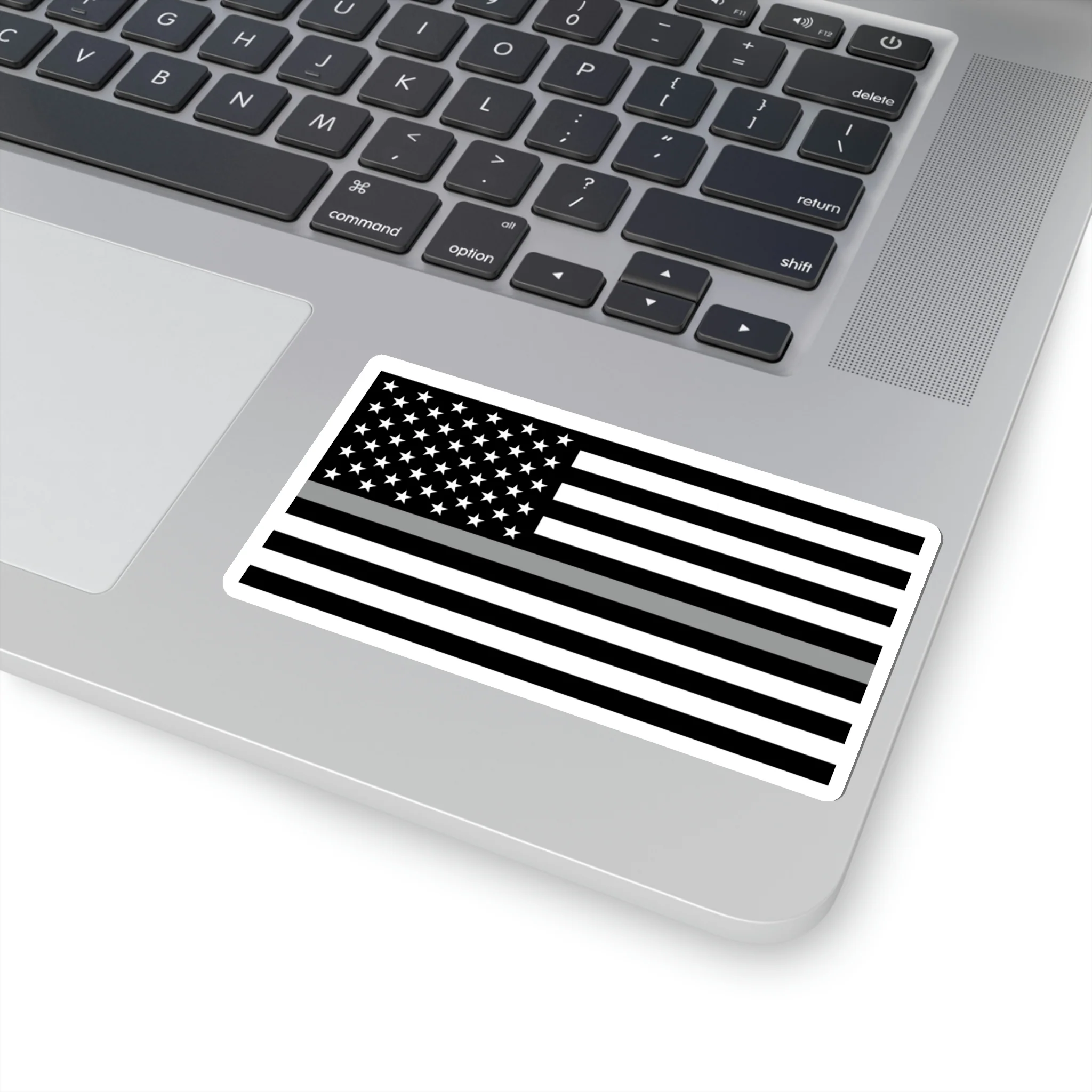 Thin Silver Line Flag Sticker - Image 16