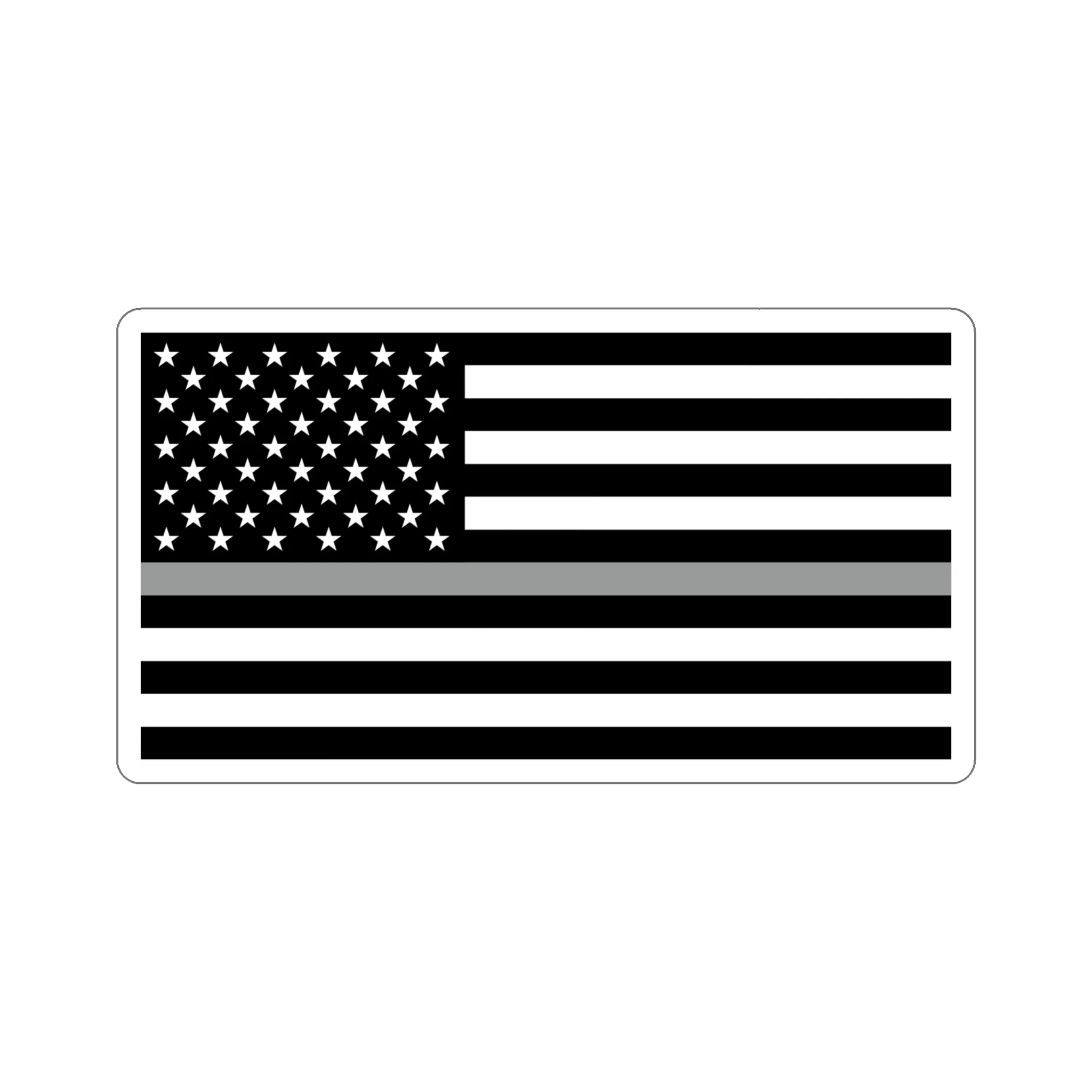 Thin Silver Line Flag Sticker - Image 20