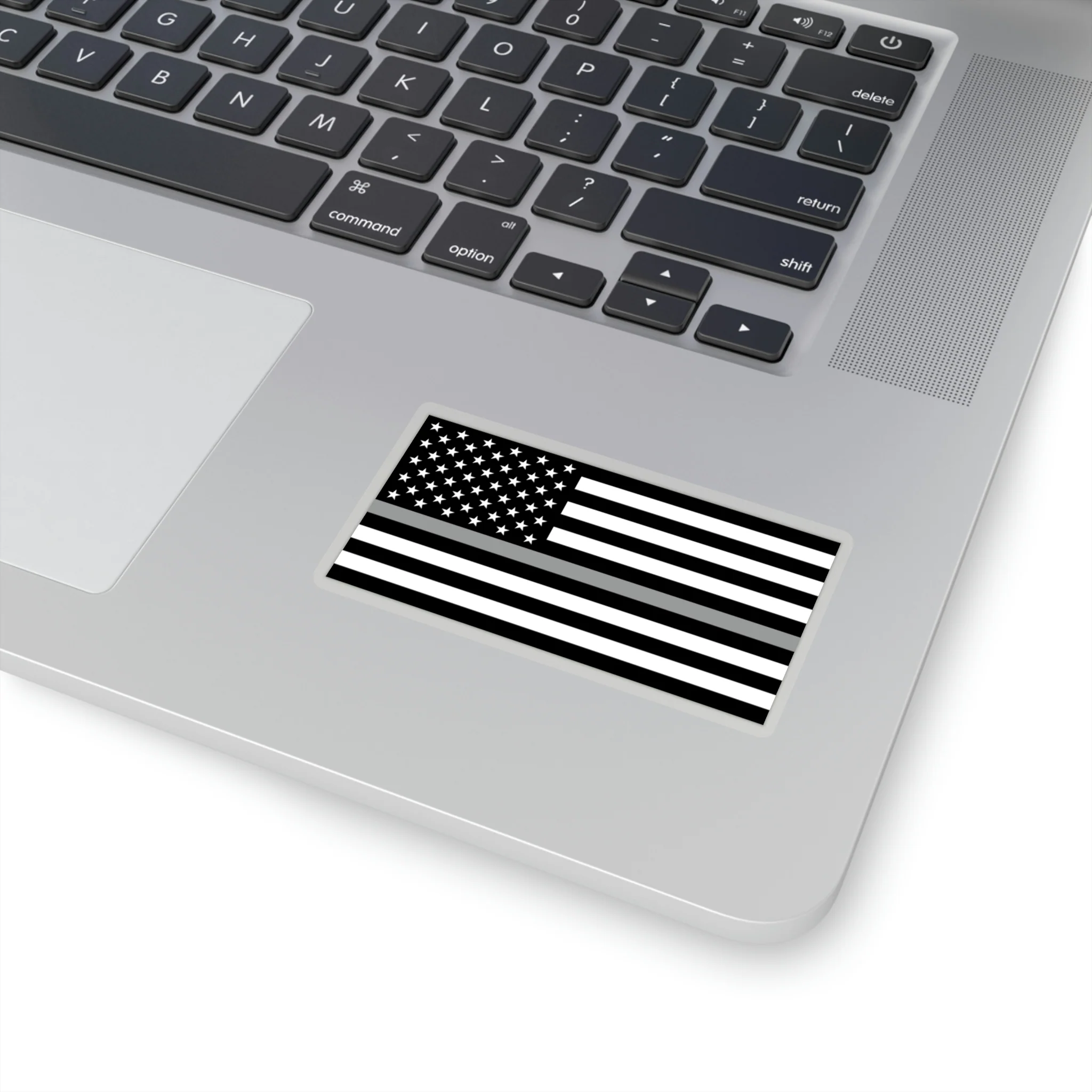 Thin Silver Line Flag Sticker - Image 8