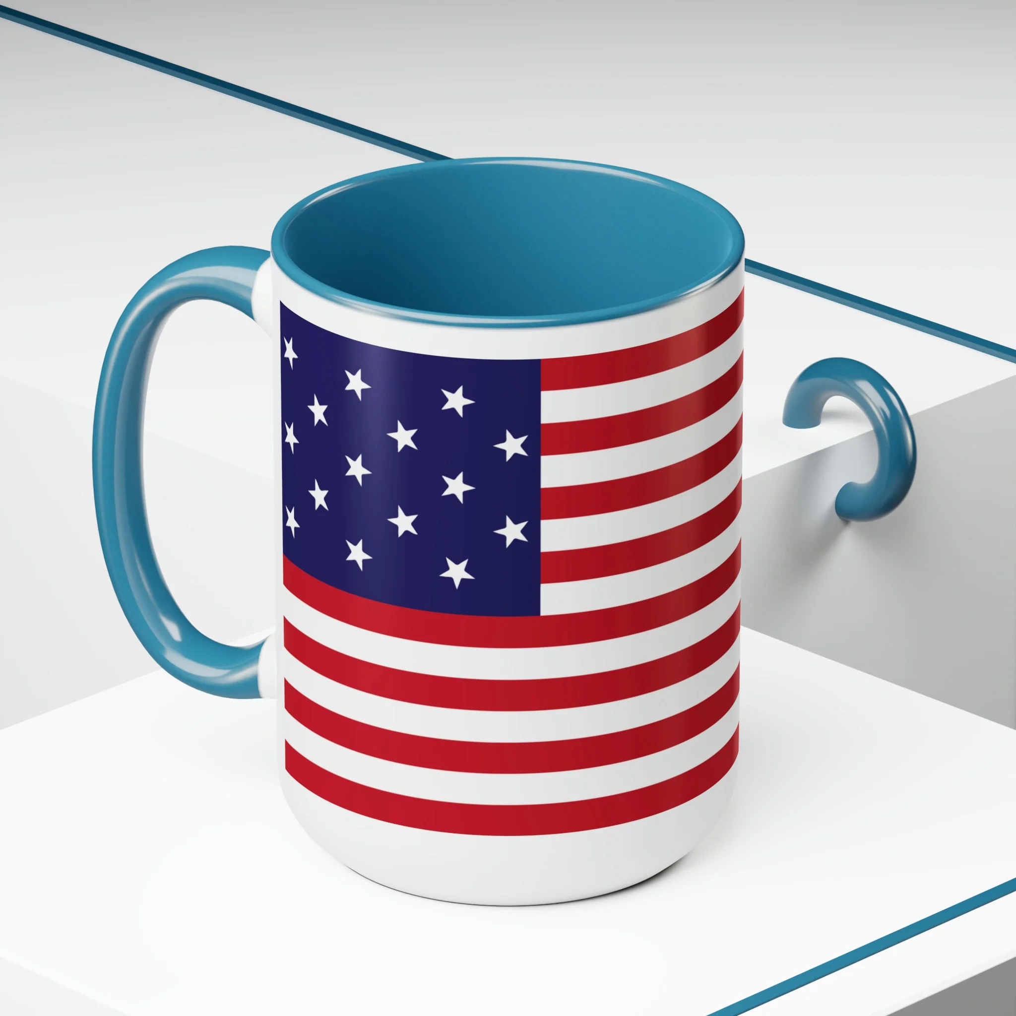 Two-Tone Star Spangled Banner Flag Coffee Mugs, 15oz - Image 10