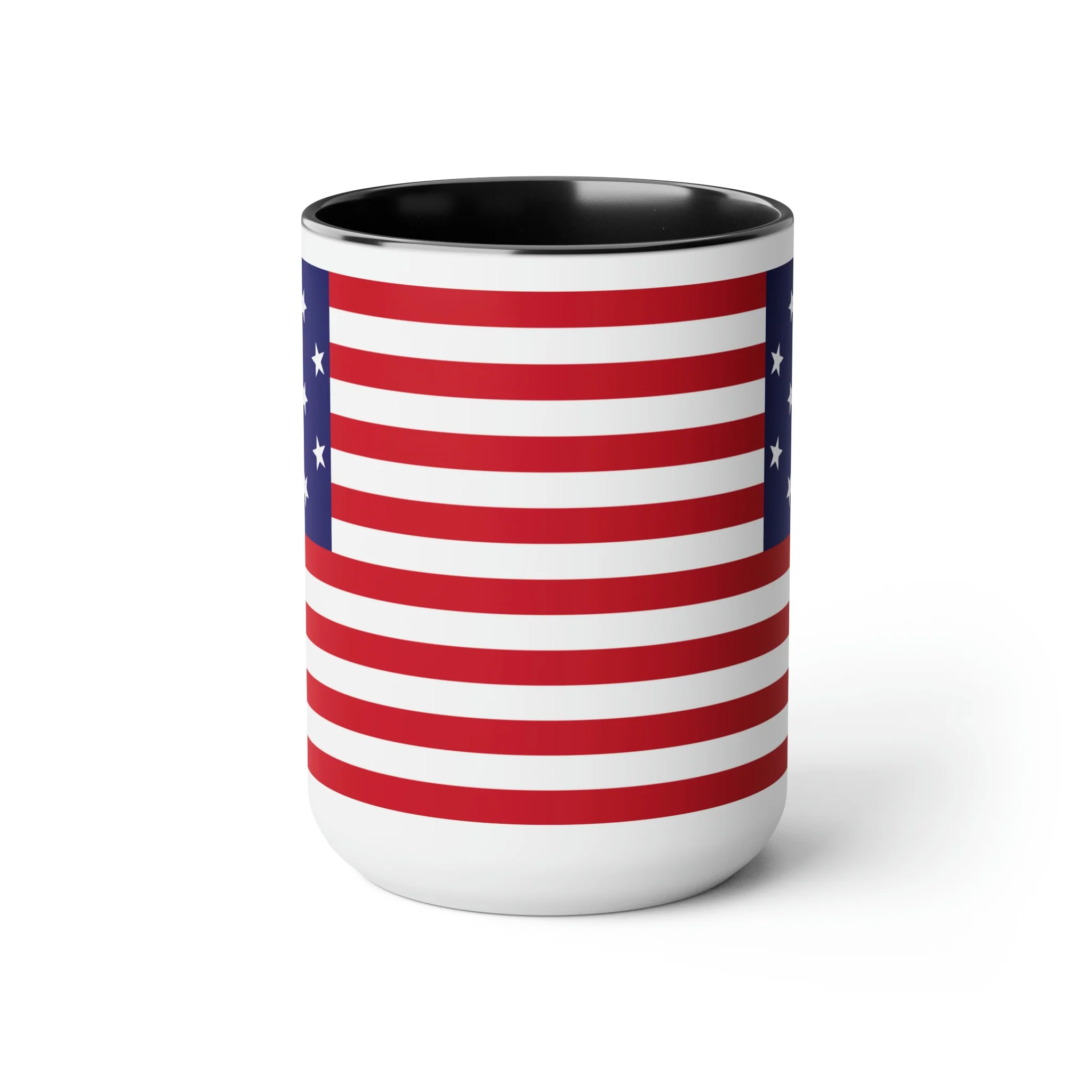 Two-Tone Star Spangled Banner Flag Coffee Mugs, 15oz - Image 2