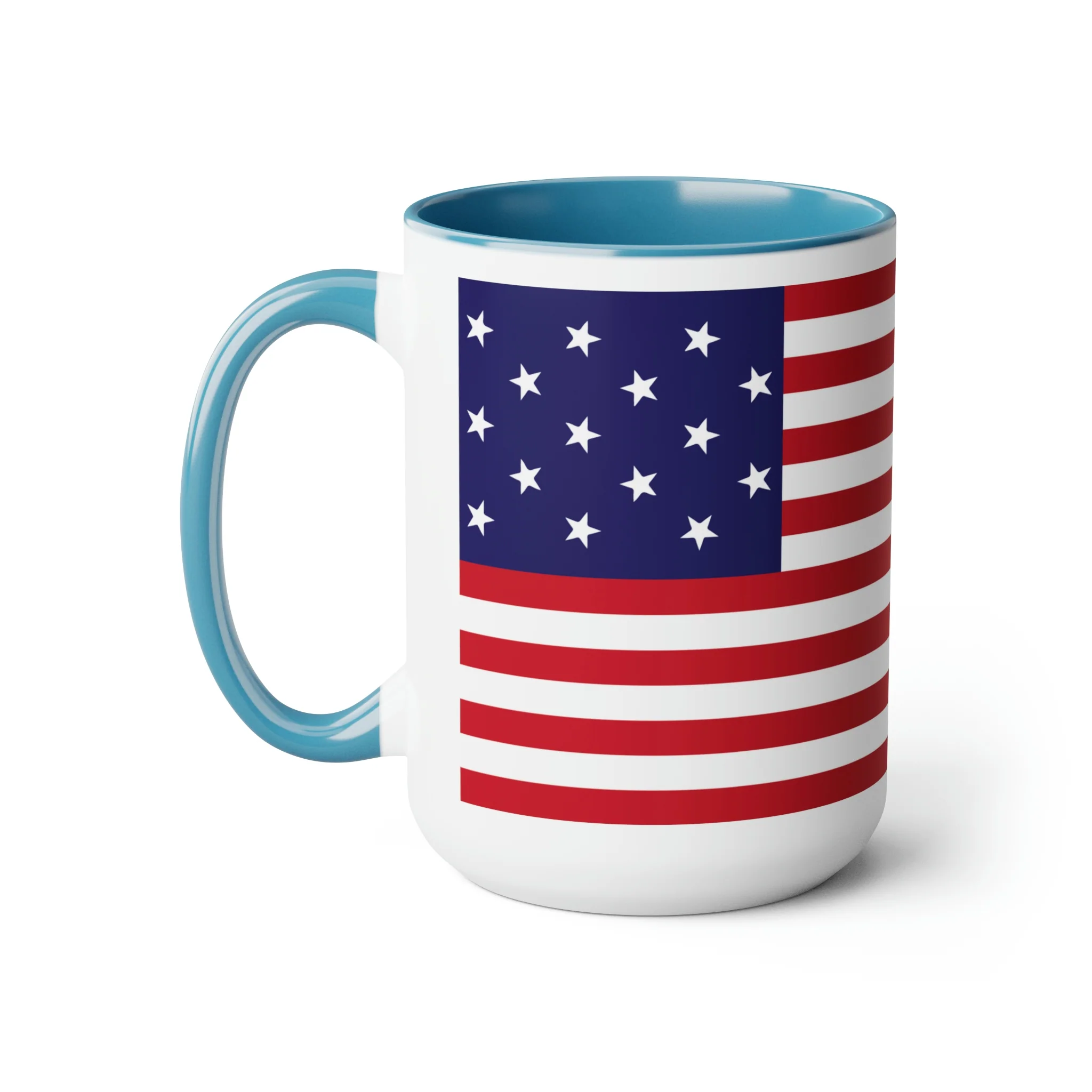 Two-Tone Star Spangled Banner Flag Coffee Mugs, 15oz - Image 6
