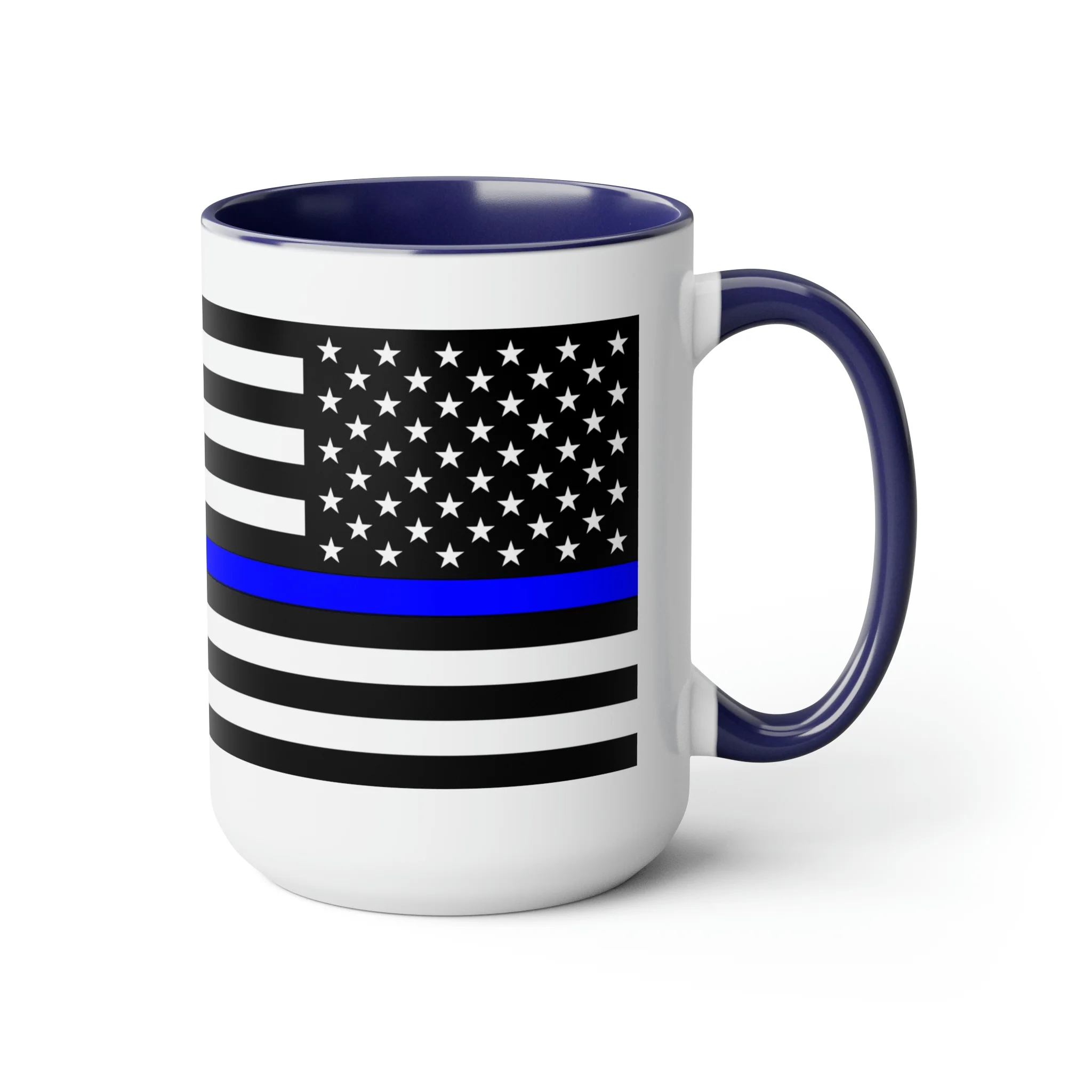 Two-Tone Thin Blue Line Flag Coffee Mugs, 15oz - Image 13