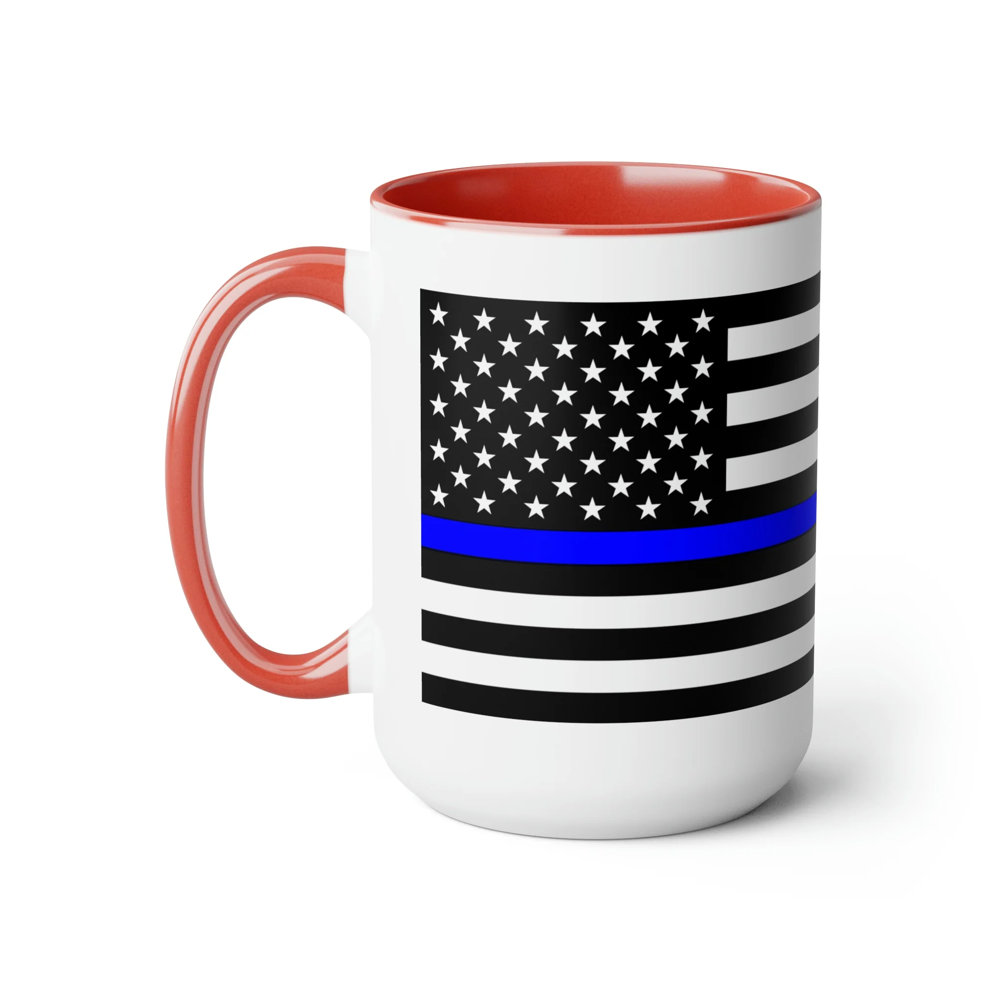 Two-Tone Thin Blue Line Flag Coffee Mugs, 15oz - Image 21